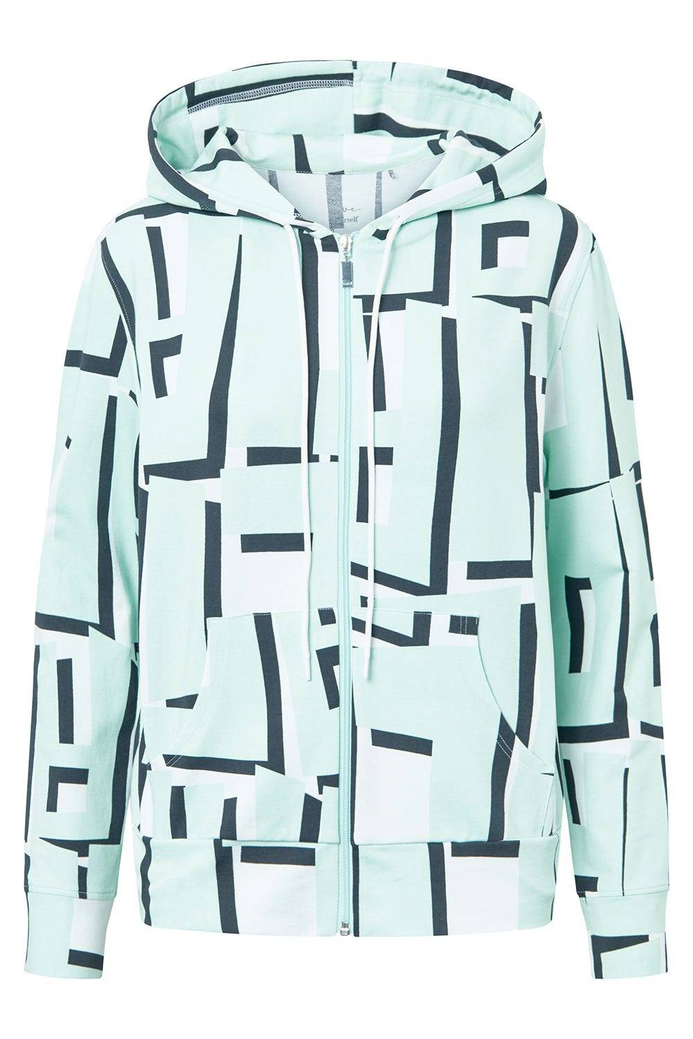 Rösch Sweatjacke im Letter-Print Türkis Baumwolle/Elasthan Nur noch ein Tag übrig
