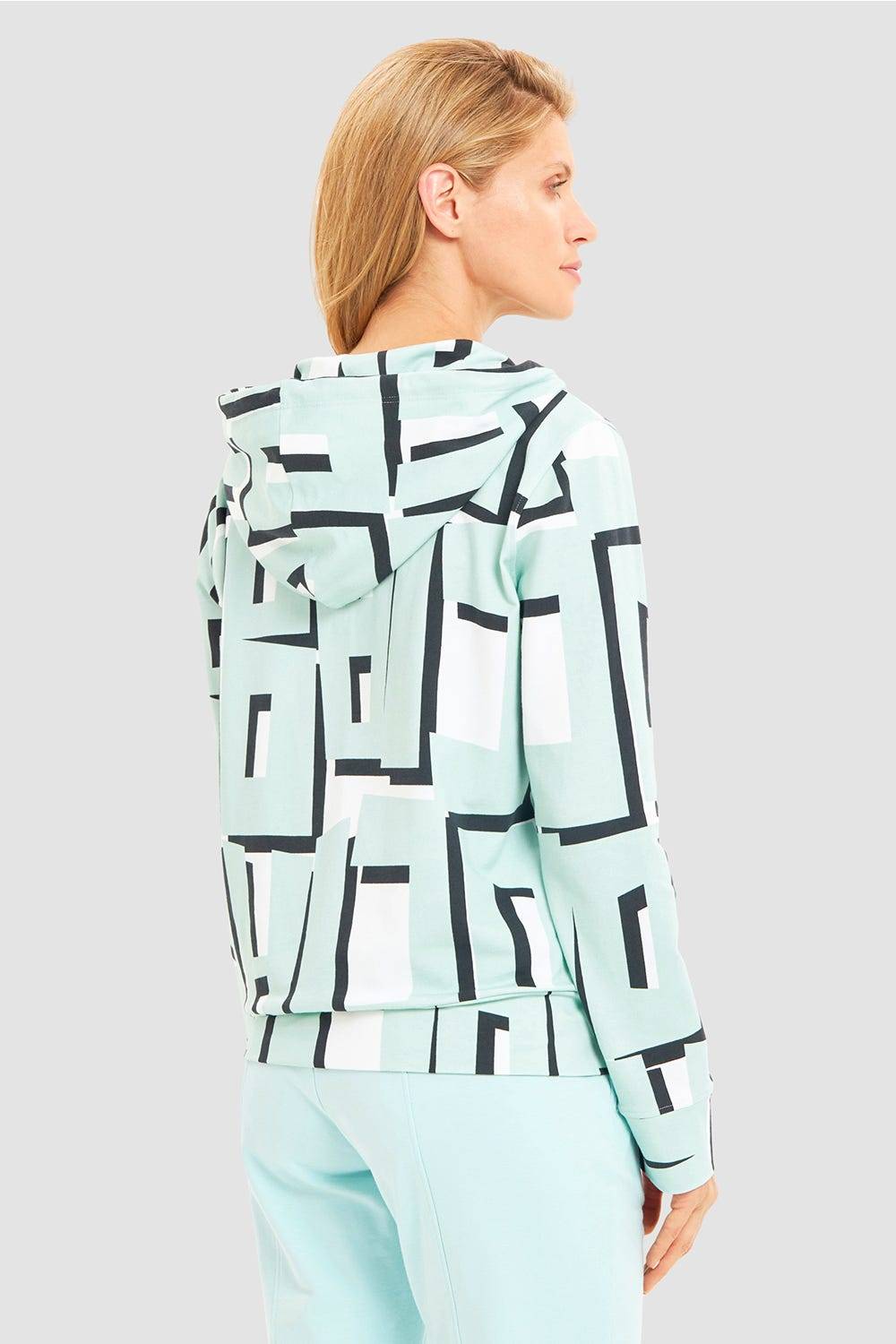 Rösch Sweatjacke im Letter-Print Türkis Baumwolle/Elasthan Nur noch ein Tag übrig
