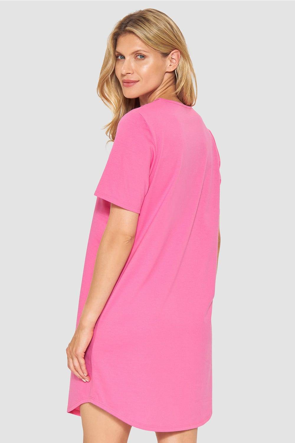 Rösch Nachthemd mit Spitzendetails Pink Baumwolle/Modal Kostenloser Versand international