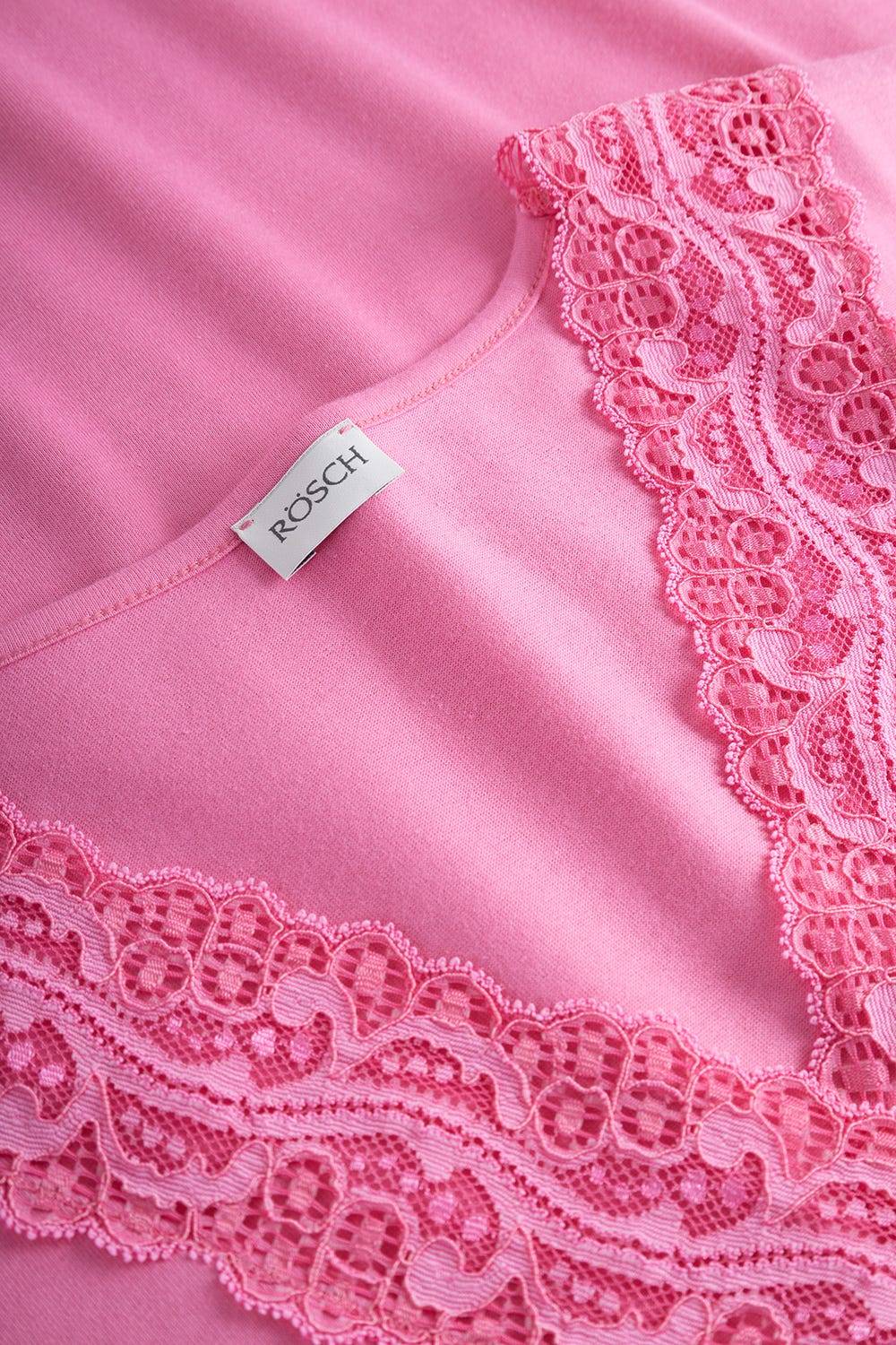 Rösch Nachthemd mit Spitzendetails Pink Baumwolle/Modal Kostenloser Versand international