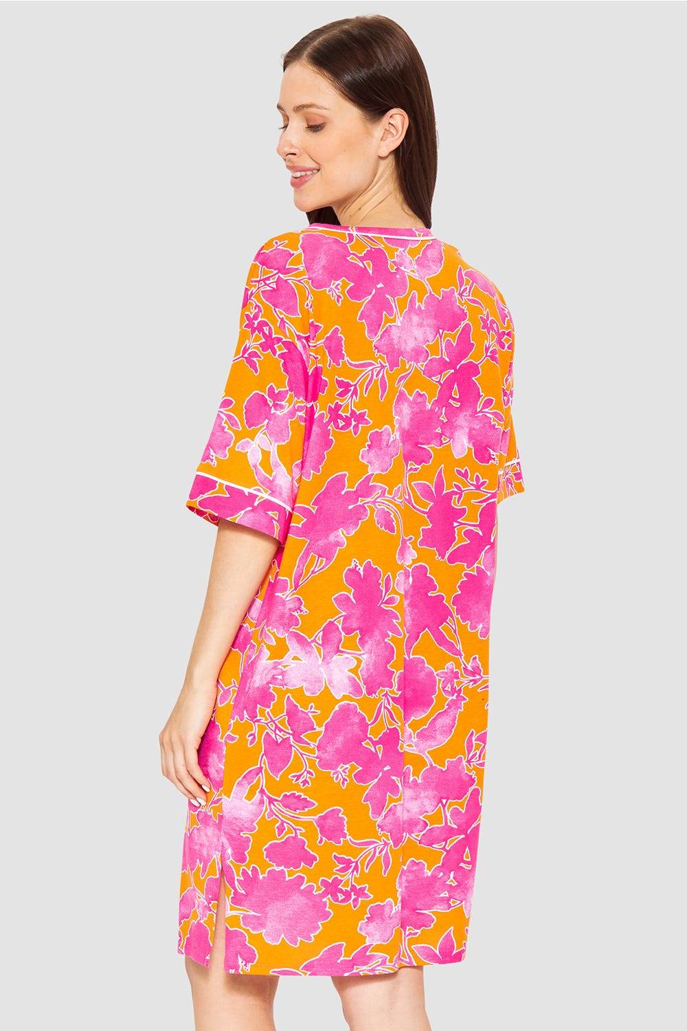 Rösch Nachthemd im floralen Druck Orange-Pink Tunika-Style Baumwolle/Modal Begrenzt auf 3 Tage