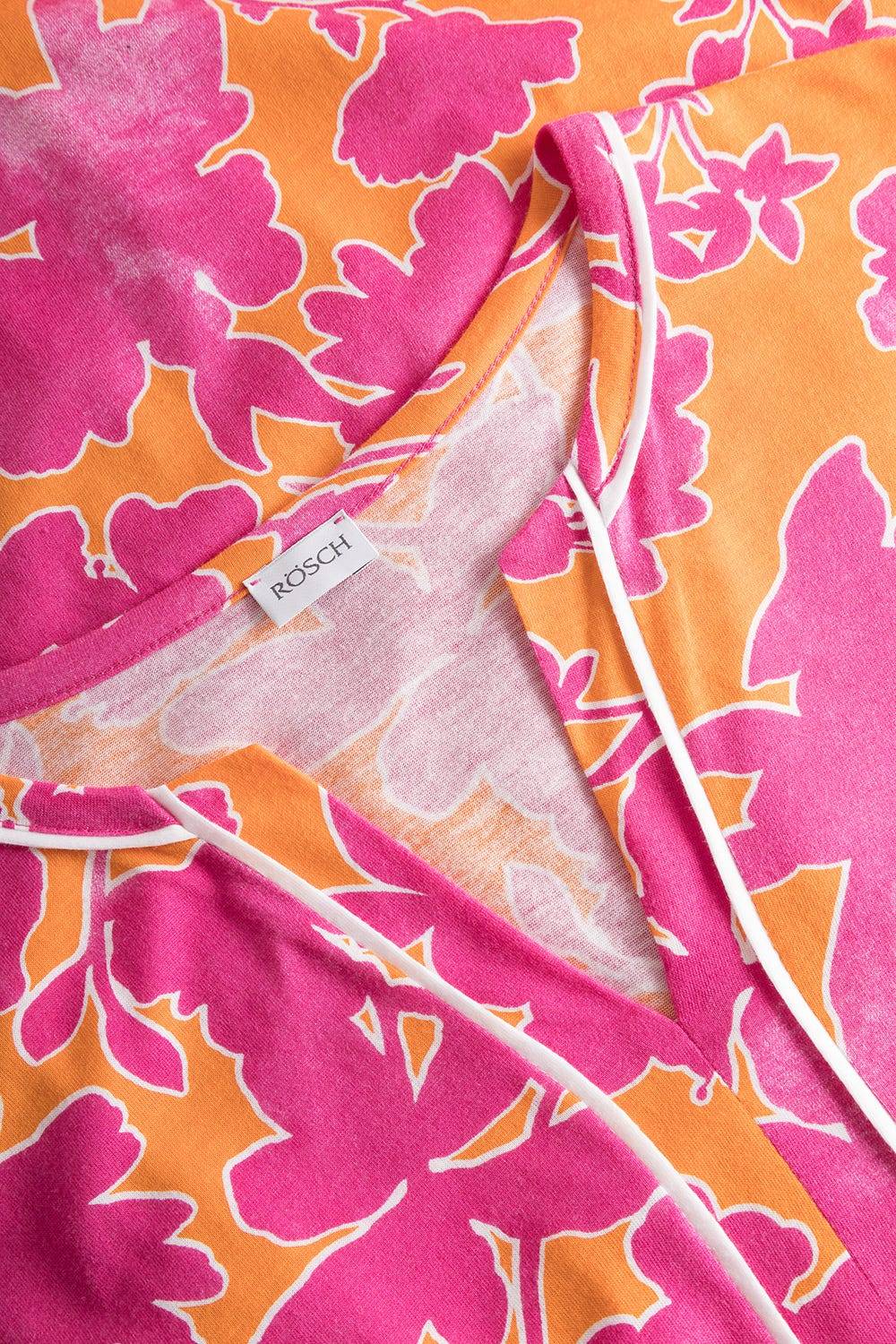 Rösch Nachtkleid im floralen Druck Orange-Pink Tunika-Style Maxi-Länge Baumwolle/Modal Speichern exportieren