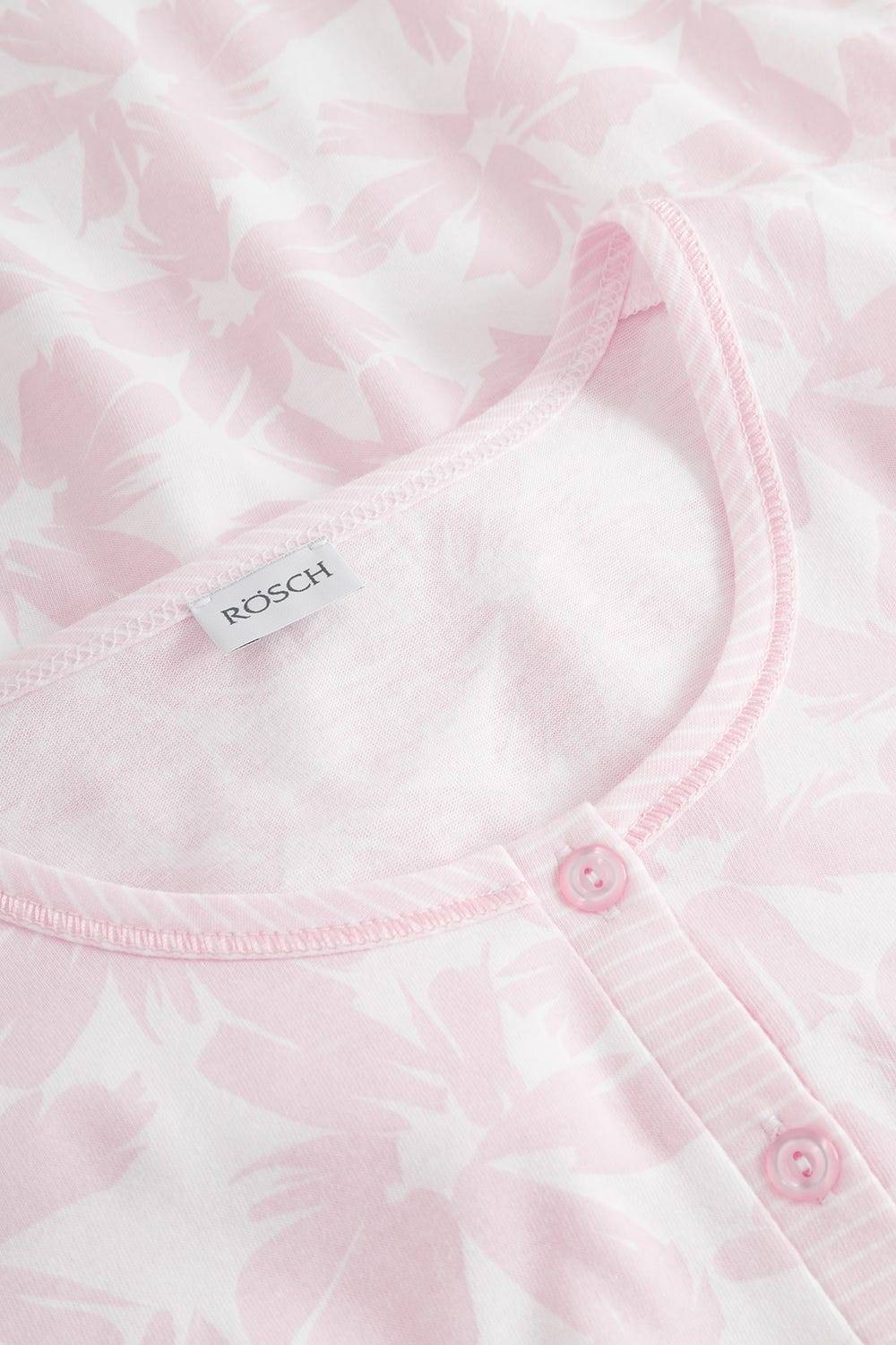 Rösch Nachthemd im Muster-Mix Blumen Streifen Rosa 100% Baumwolle zollfrei