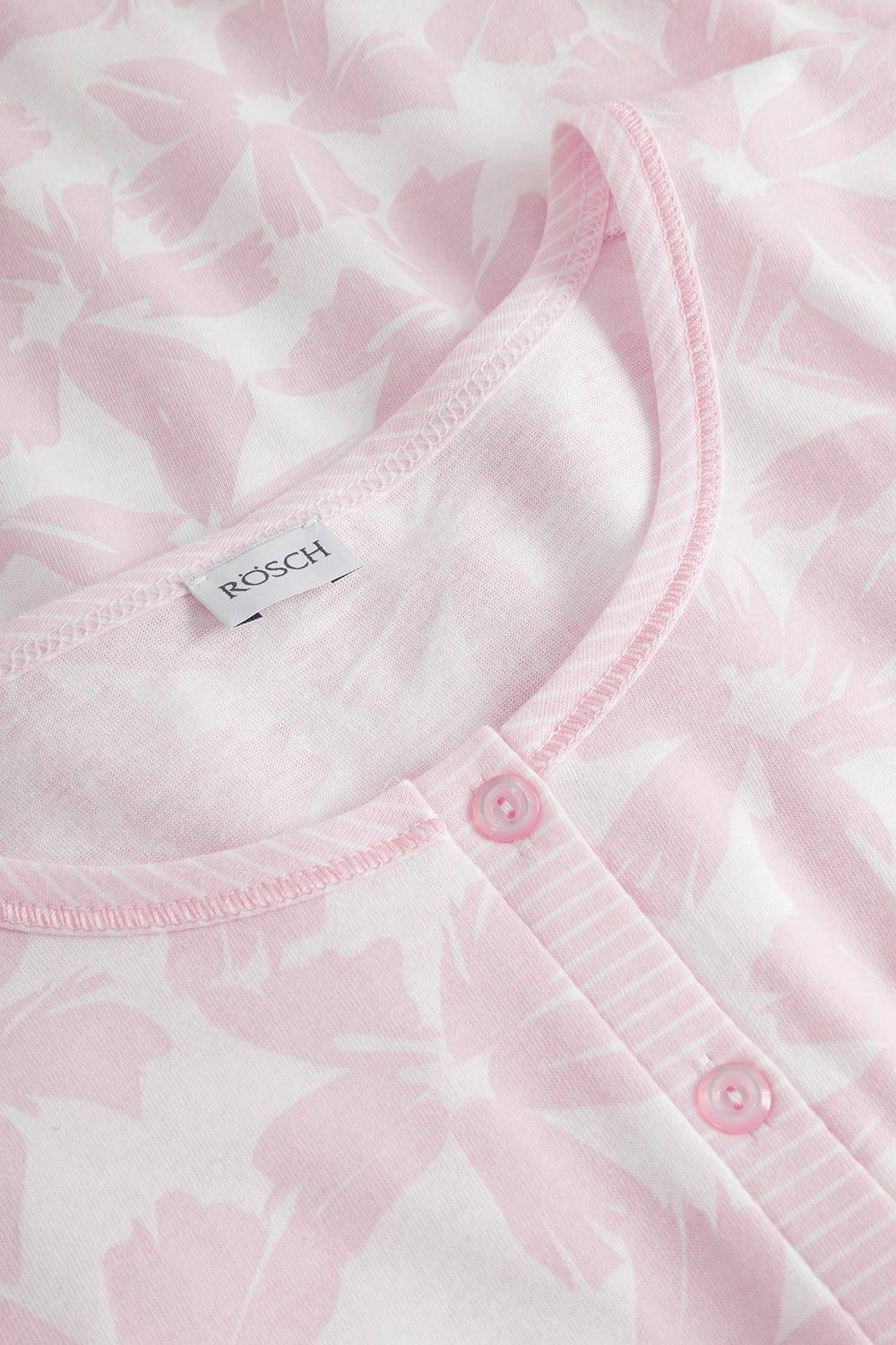 Rösch Pyjama im Muster-Mix Blumen Streifen Rosa 100% Baumwolle 50% Rabatt für begrenzte Zeit