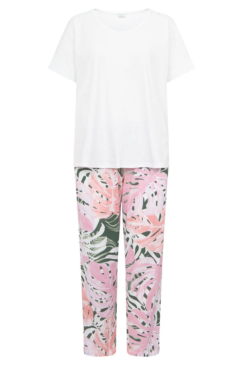 Rösch Pyjama mit Blätterdruck exotisch 100% Baumwolle Online