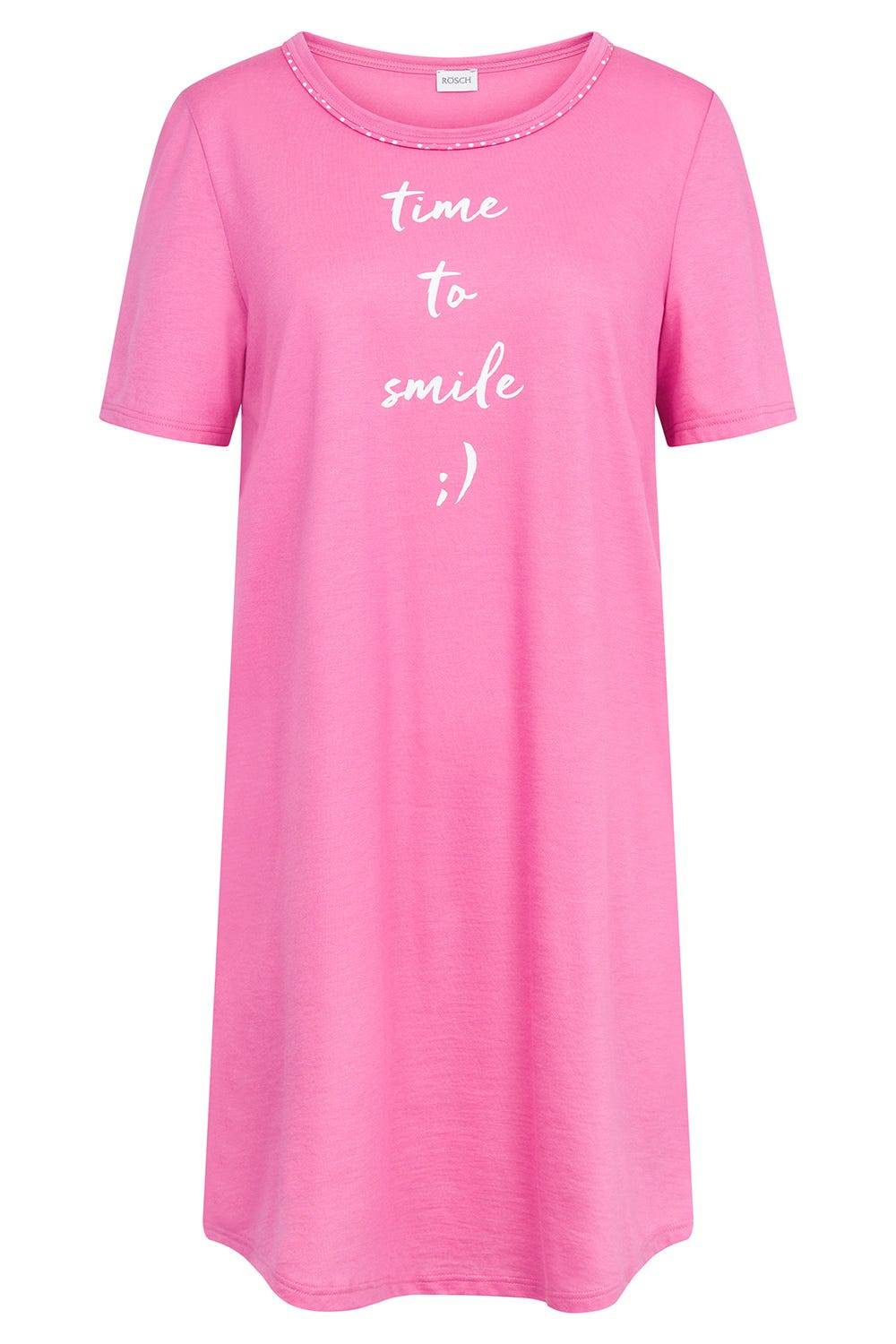 Rösch Nachthemd mit Statement-Print Pink Baumwolle/Modal Outlet