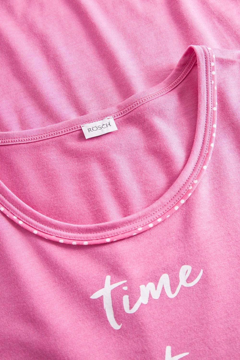 Rösch Nachthemd mit Statement-Print Pink Baumwolle/Modal Outlet