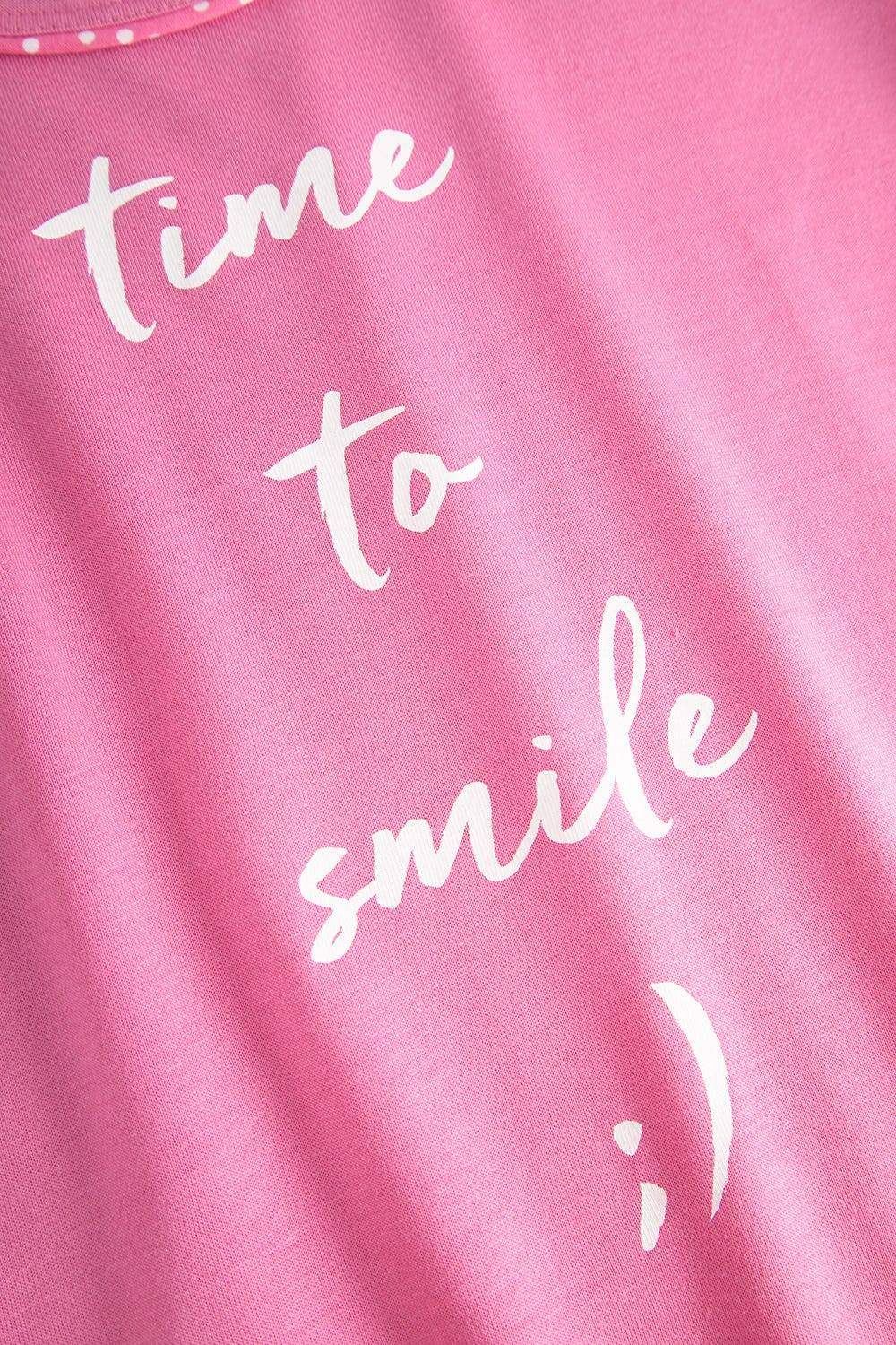 Rösch Pyjama mit Statement-Print Tupfendruck Pink Baumwolle/Modal Verkauf