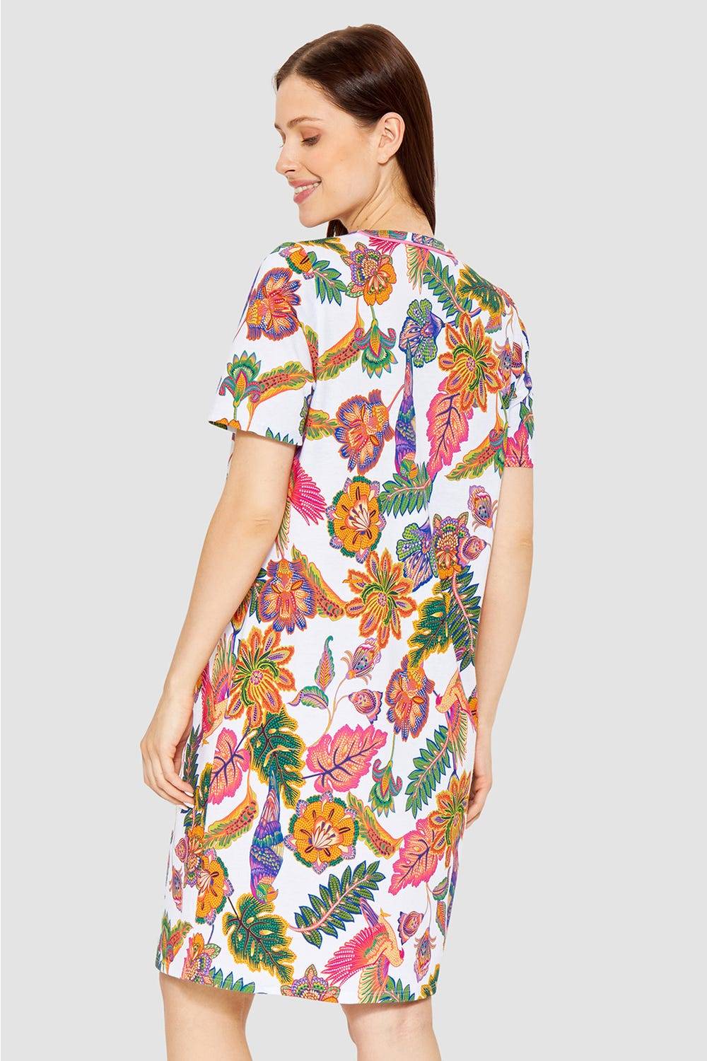 Rösch Nachthemd Kurzarm mit Blumenprint exotisch Baumwolle/Modal Hotsell