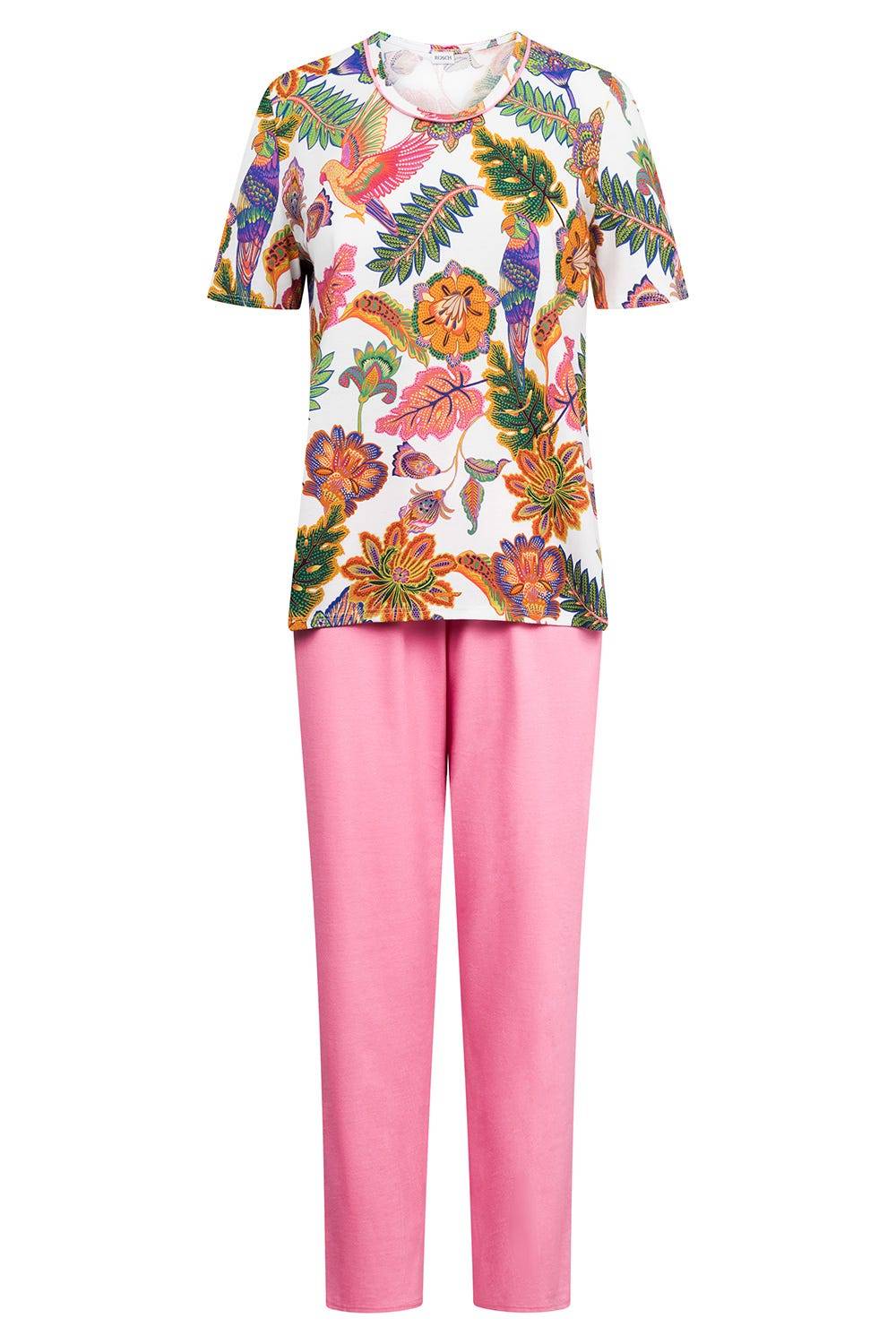 Rösch Pyjama mit Blumenprint exotisch Baumwolle/Modal im Angebot