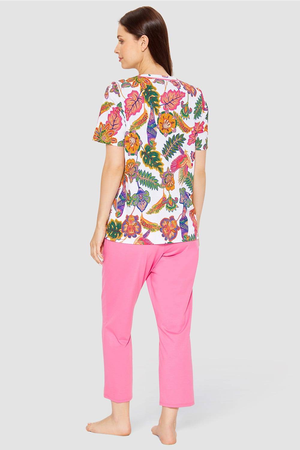 Rösch Pyjama mit Blumenprint exotisch Baumwolle/Modal im Angebot