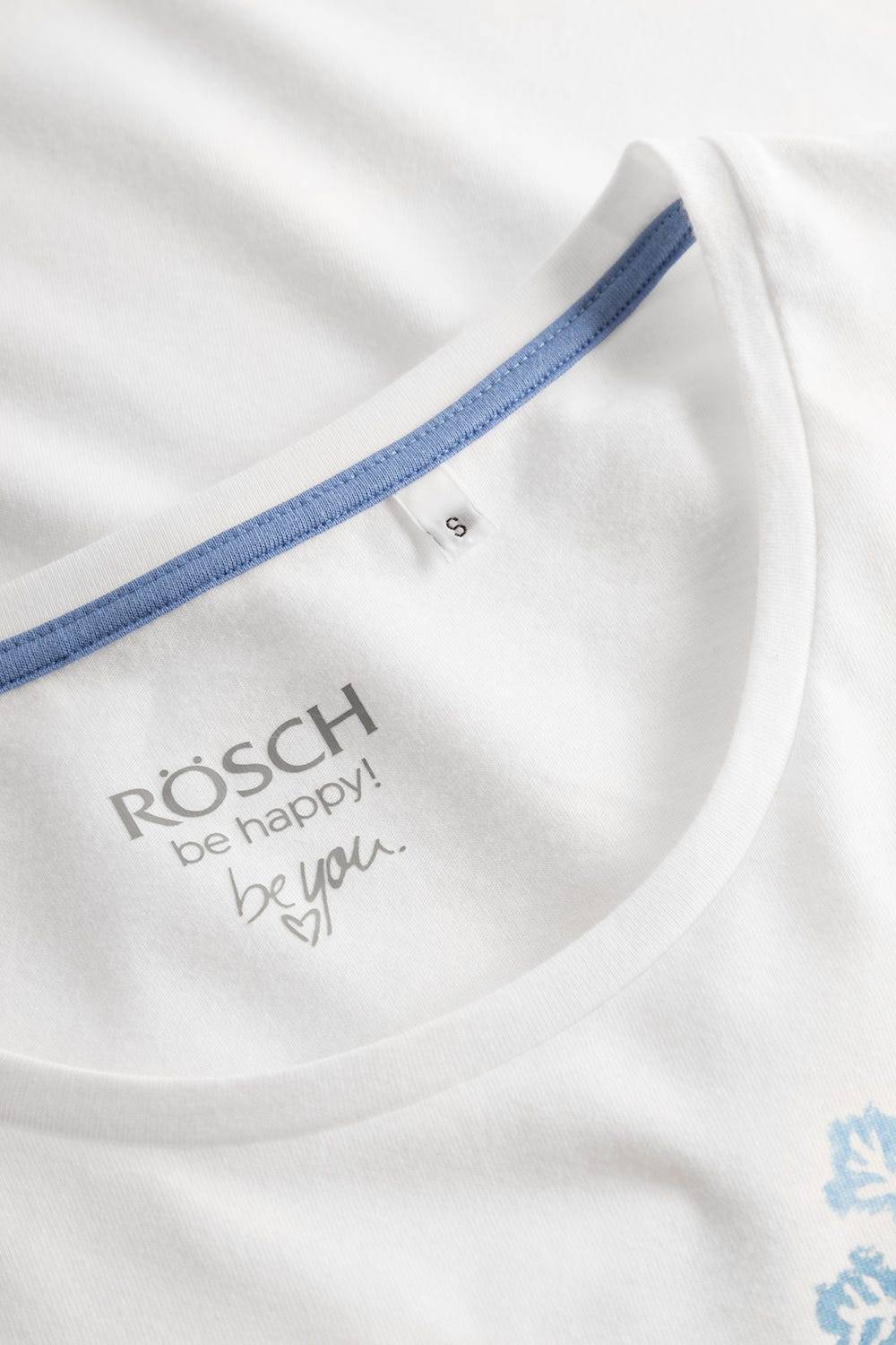 Rösch Shirt mit Schneeflocken Weiß Blau 100% Baumwolle Kostenloser Versand