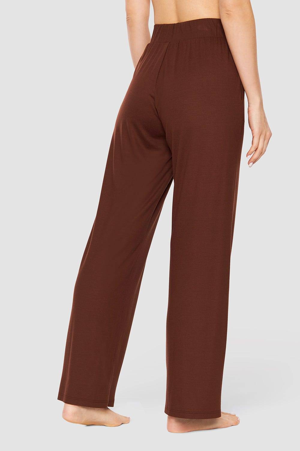 Rösch Hose mit weitem Bein Braun Basic Viskose/Elasthan Großer Ausverkauf