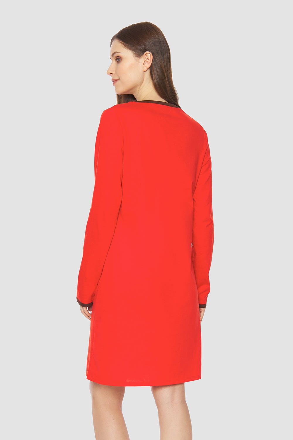 Rösch Nachthemd mit Schriftzug Rot Braun 100% Baumwolle Begrenztes Angebot