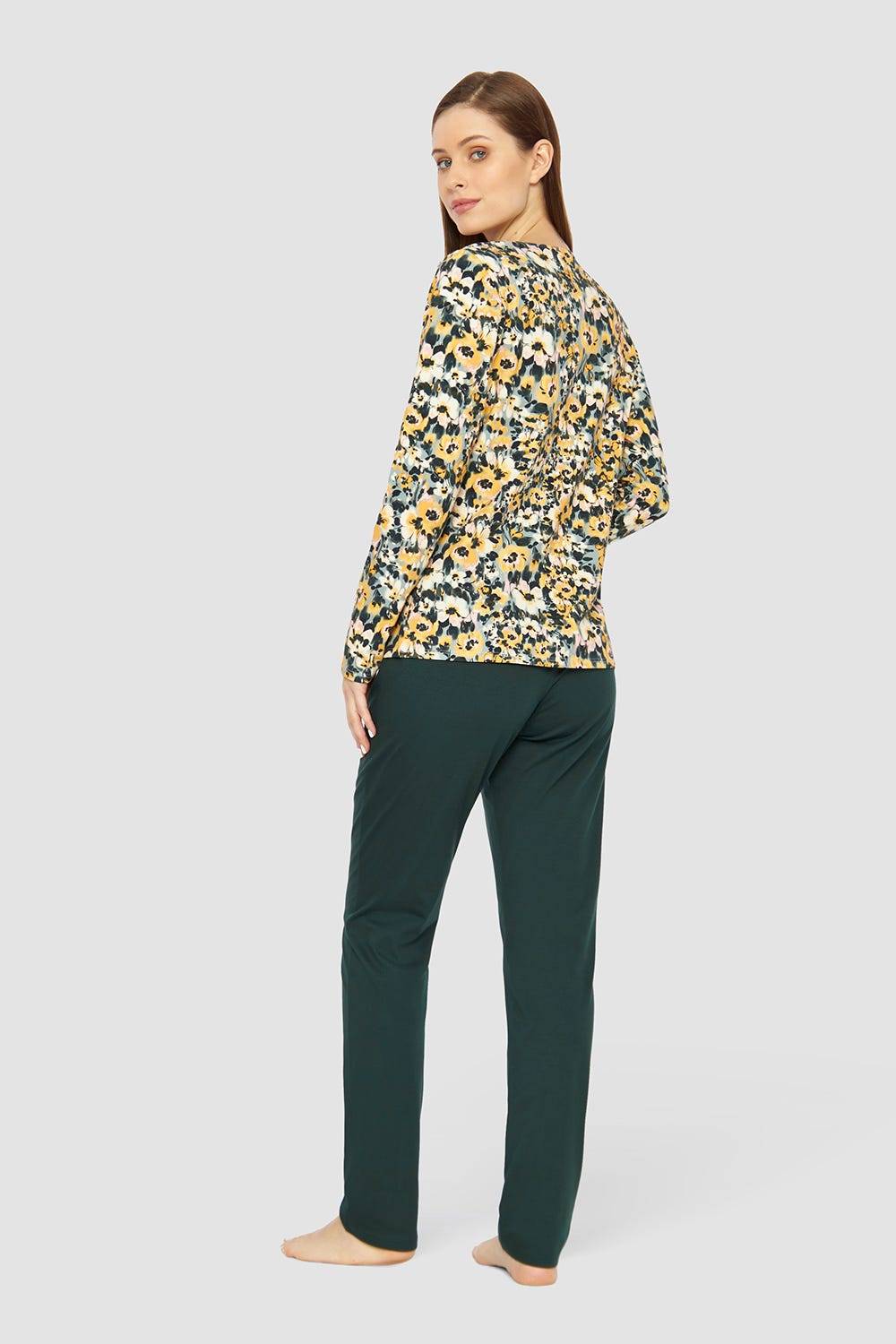 Rösch Shirt im gelben Blumenmuster Baumwolle/Elasthan Cyber Monday