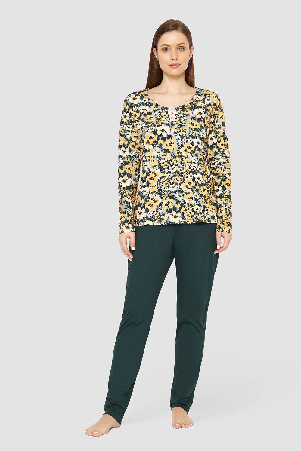 Rösch Shirt im gelben Blumenmuster Baumwolle/Elasthan Cyber Monday