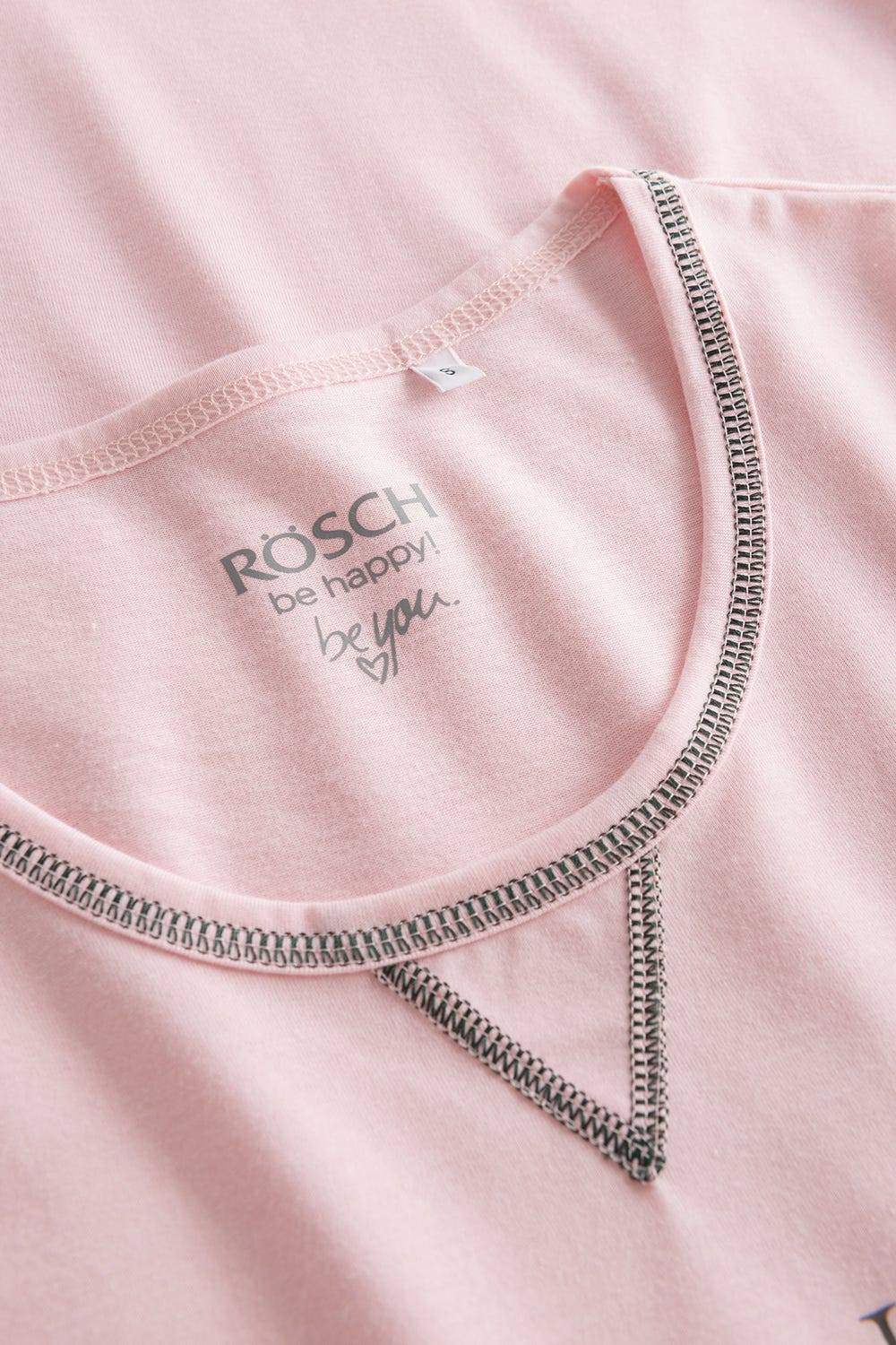 Rösch Nachthemd mit Schriftzug Rosa Baumwolle/Elasthan Lagerräumung