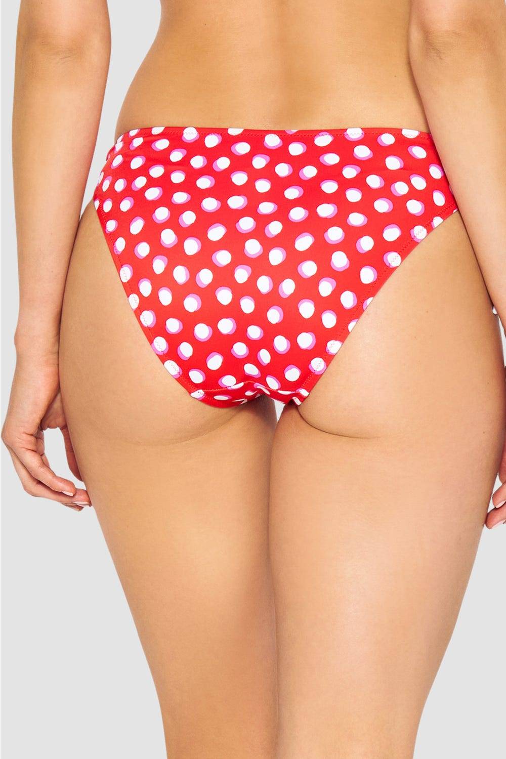 Rösch Bikini-Hose im Retro-Tupfendruck Rot-Weiß zum Binden Neueste Mode