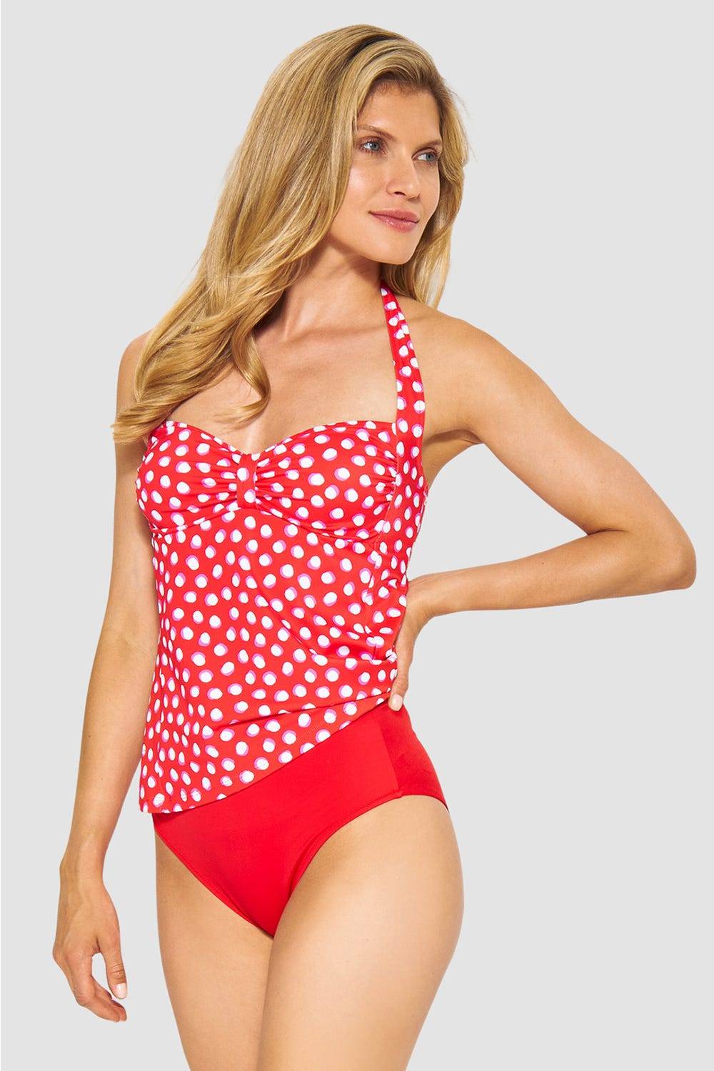 Rösch Bikini-Hose in Rot einfarbig hoher Taillenausschnitt Online Outlet