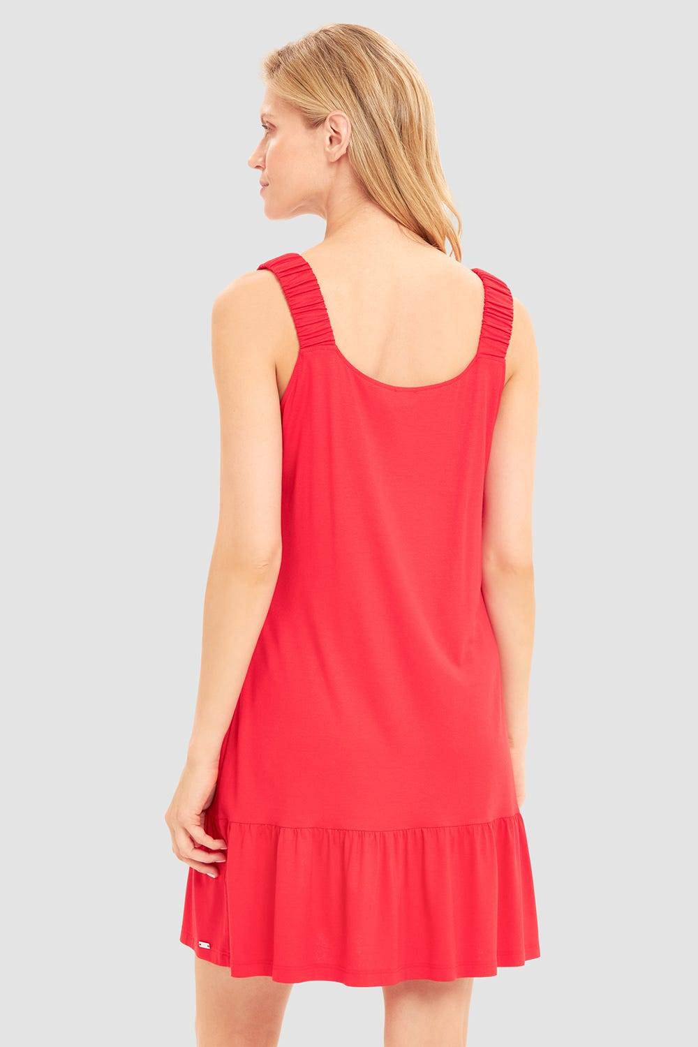 Rösch Strandkleid Ärmellos mit welligem Saum in Rot Viskose/Elasthan Blitzangebot