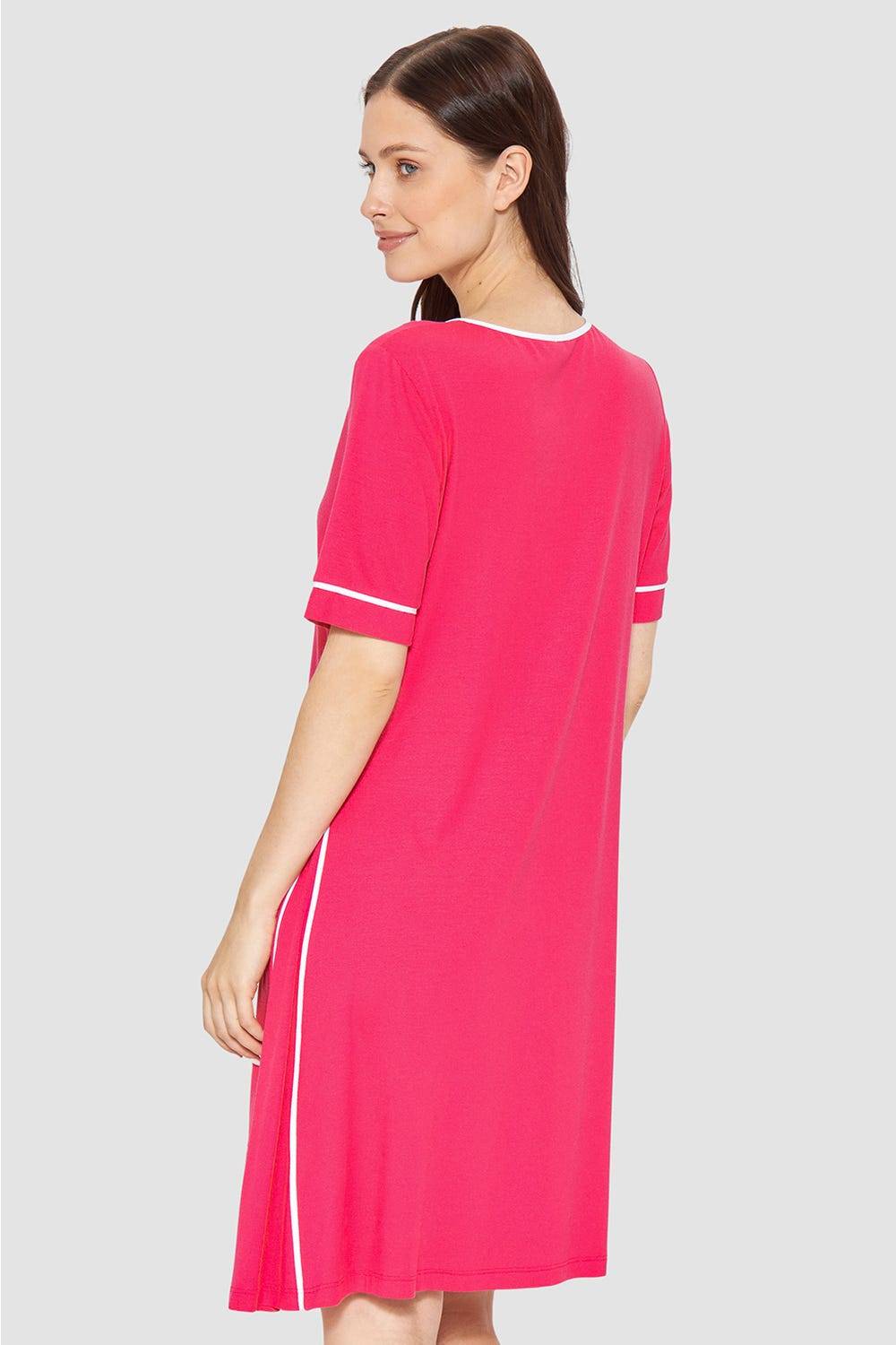 Rösch Strandkleid Kurzarm mit Kontrast-Paspeln Viskose/Elasthan Neuheiten