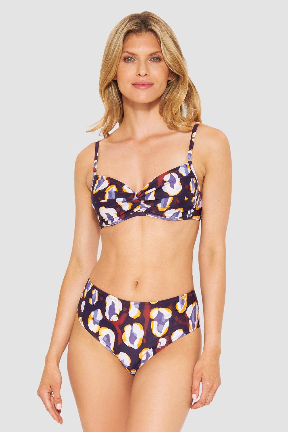 Rösch Bikini-Hose im Tupfendruck Modern Leo hoher Taillenausschnitt Räumungsverkauf