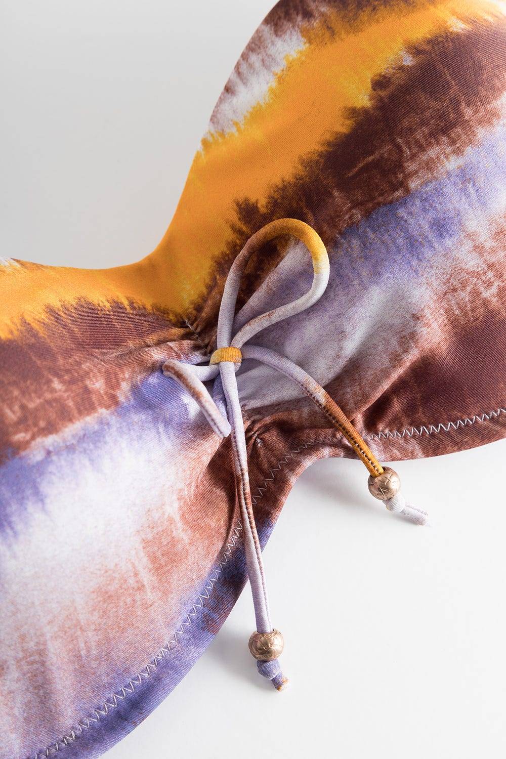 Rösch Bikini-Oberteil Bandeau im Batikdruck moderne Streifen VIP-Rabatte