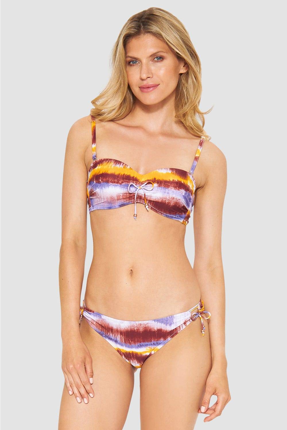 Rösch Bikini-Hose im Batikdruck moderne Streifen zum Binden Tiefpreis