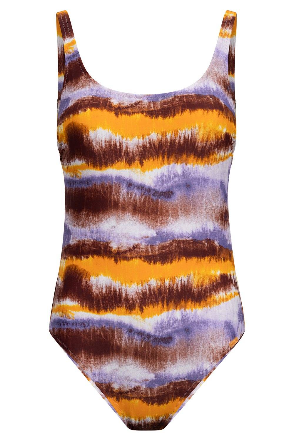 Rösch Badeanzug im Batikdruck moderne Streifen Super Sparpreis