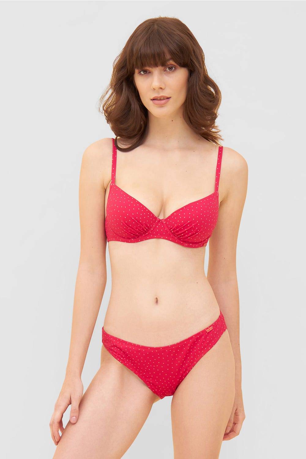 Rösch Bikini-Oberteil im pinken Mini-Tupfen-Druck recyceltes Polyamid/Elasthan Letzte 3 Tage