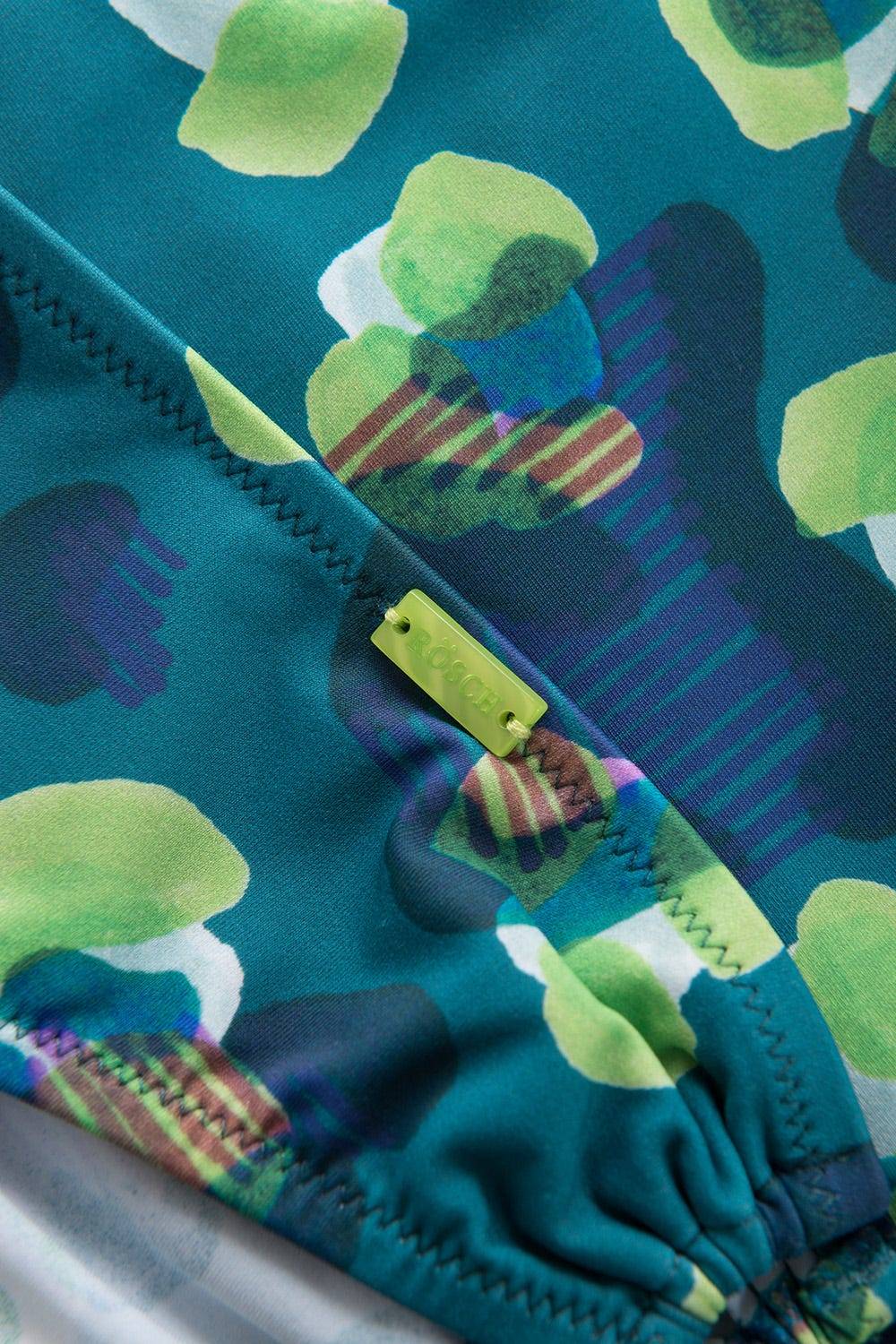 Rösch Bikini-Hose im grünen Leo-Design Schleifen recyceltes Polyamid/Elasthan Letzte 2 Tage