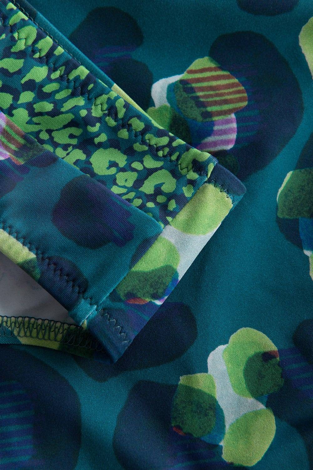 Rösch Bikini-Hose im Leo-Druck-Mix Petrol recyceltes Polyamid/Elasthan Letzter Tag