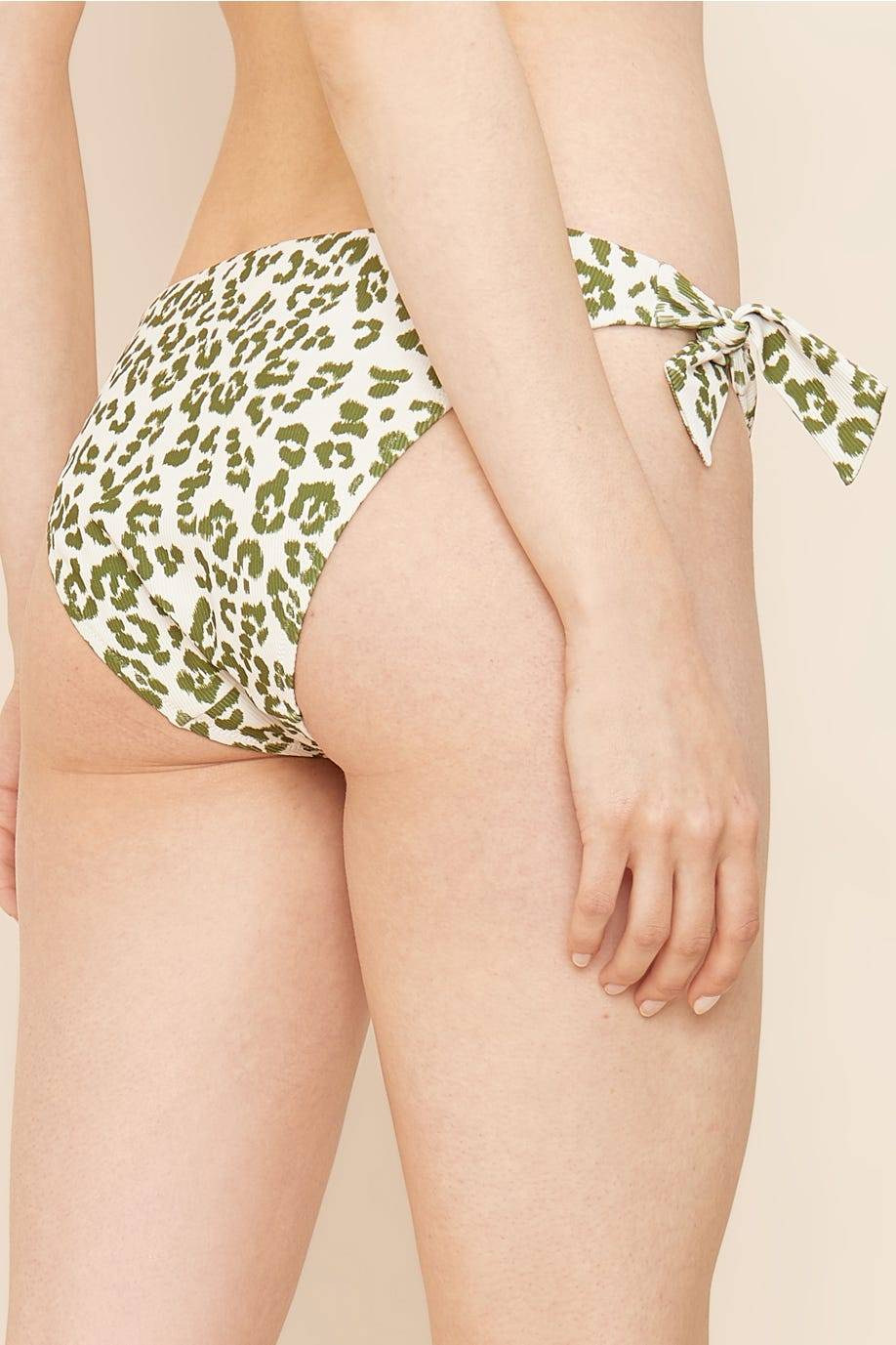 Rösch Bikini Hose im Leo-Druck Grün-Weiß Rippstruktur Animalprint Mix und Match Lycra Bis zu 55% Rabatt