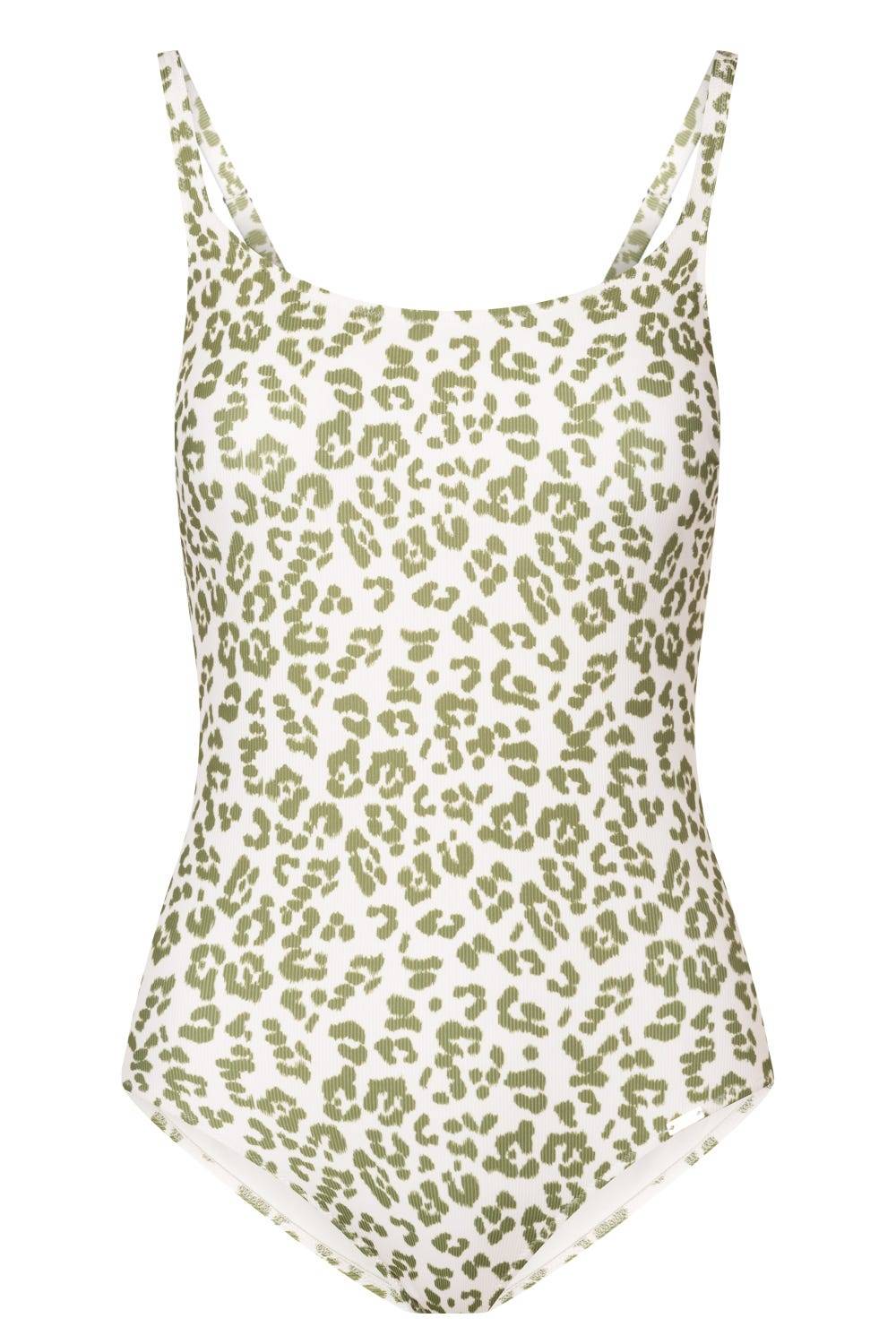 Rösch Badeanzug im Leo-Druck Grün-Weiß Rippstruktur Animalprint Lycra Discount Store für neue Produkte