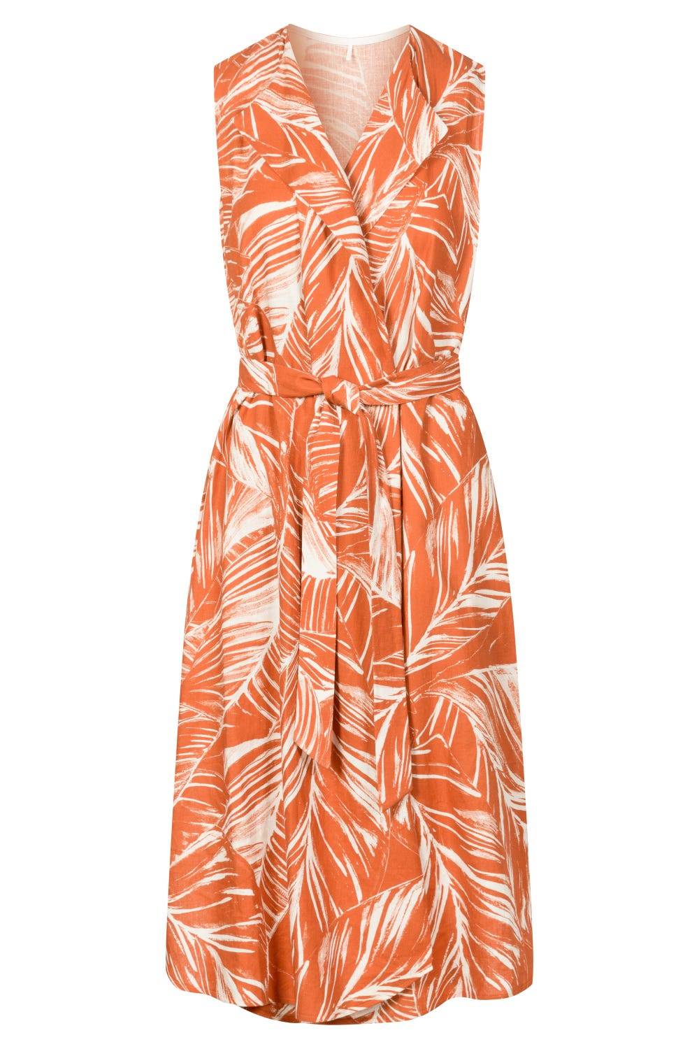 Rösch Freizeitkleid im sommerlichen Blätter-Druck Wickelform Leinen/Viskose Riesige Rabatte