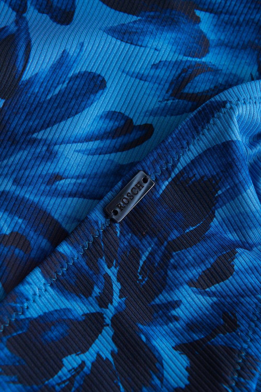 Rösch Bikini Hose im blauen Blüten-Druck Bänder recyceltes Polyester/Elasthan Im Verkauf
