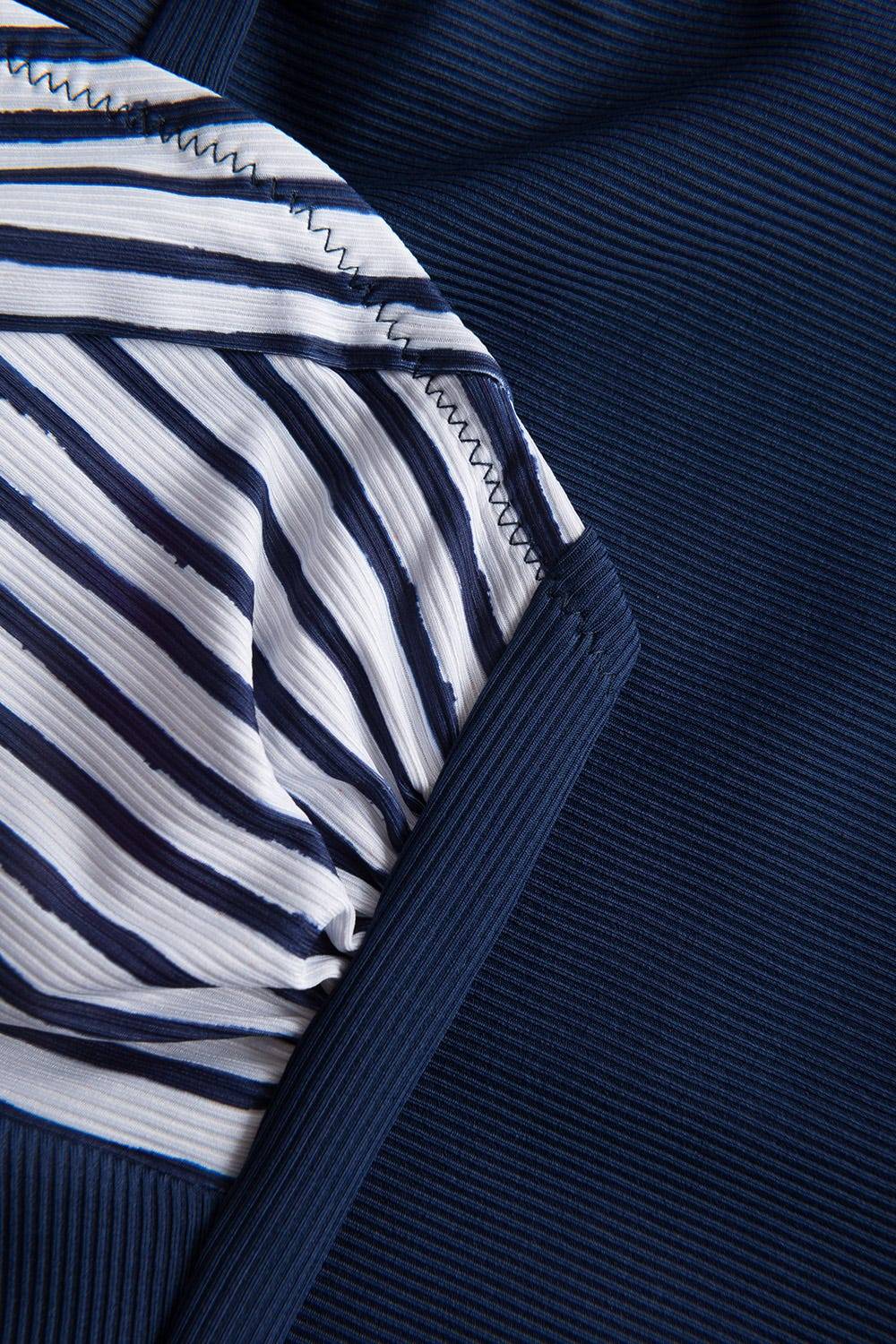 Rösch Bandeau Badeanzug mit gestreifter Blende Ripp recyceltes Polyester/Elasthan Verkauf