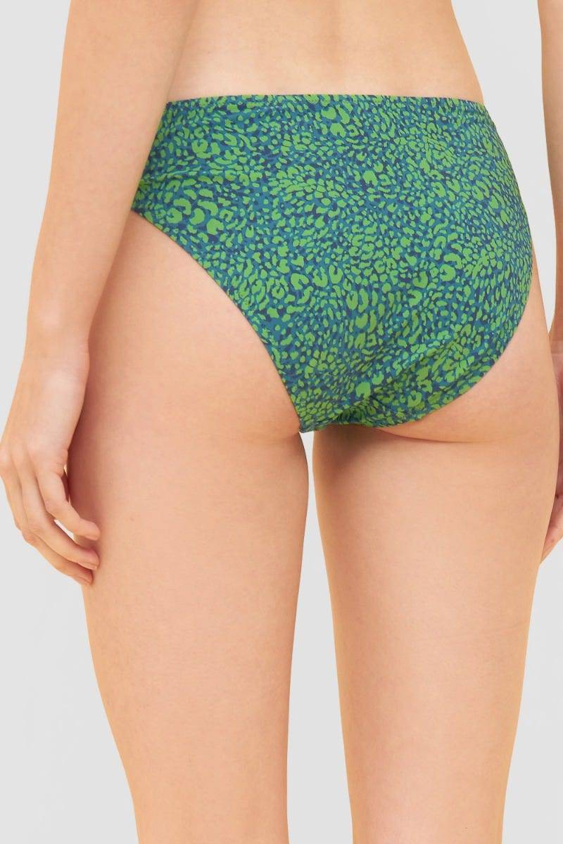 Rösch Bikini-Hose im Leo-Druck Grün Klassisch recyceltes Polyamid/Elasthan Schlussverkauf