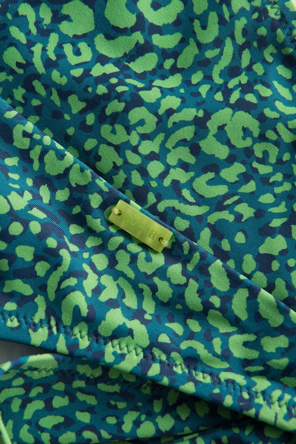 Rösch Bikini-Hose mit Schleifen Leo-Druck Grün Klassisch recyceltes Polyamid/Elasthan Günstiger Verkauf