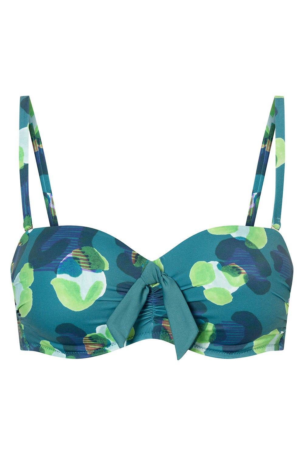 Rösch Bandeau-Bikini-Oberteil im grünen Leo-Design recyceltes Polyamid/Elasthan Meist gekauft