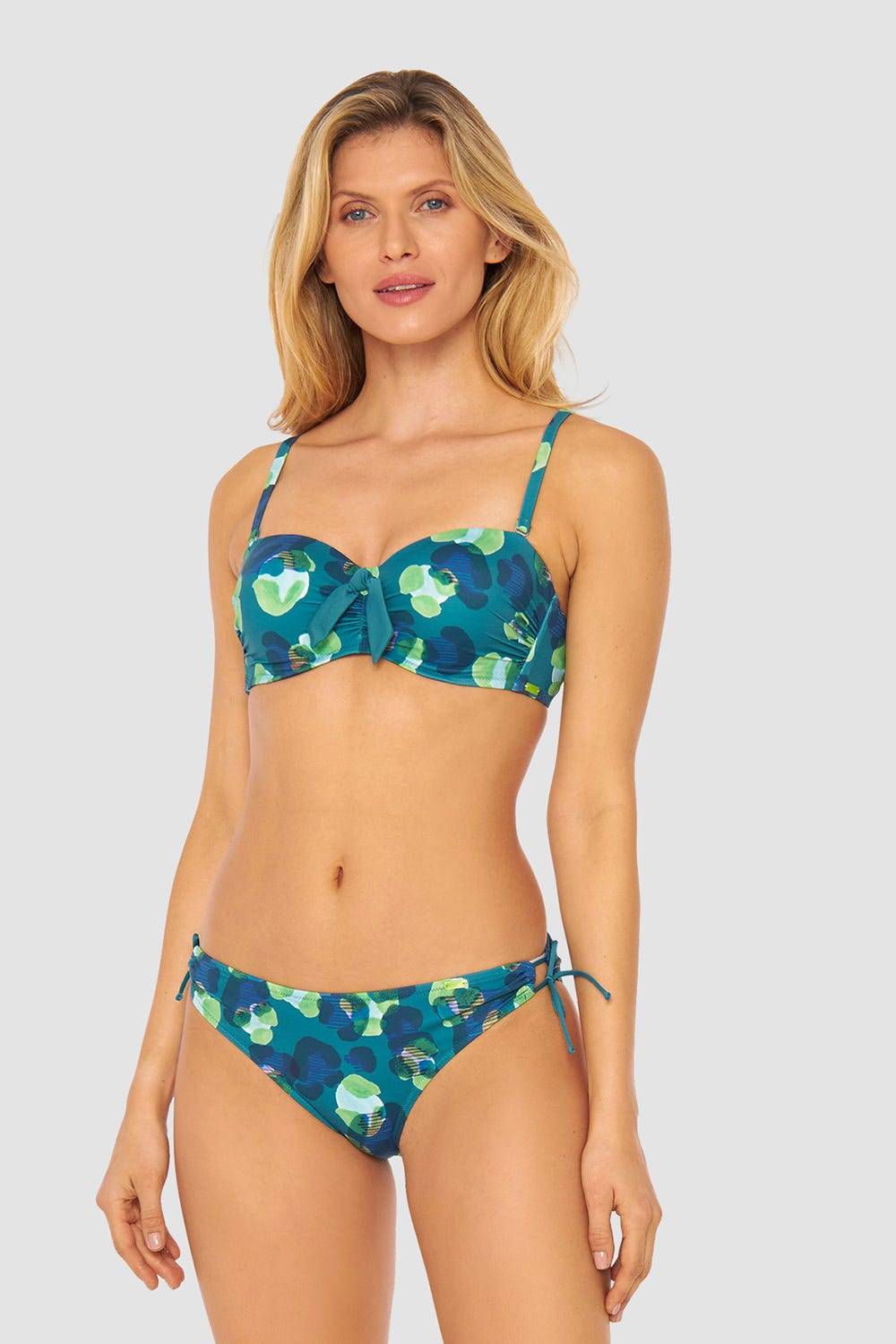 Rösch Bandeau-Bikini-Oberteil im grünen Leo-Design recyceltes Polyamid/Elasthan Meist gekauft