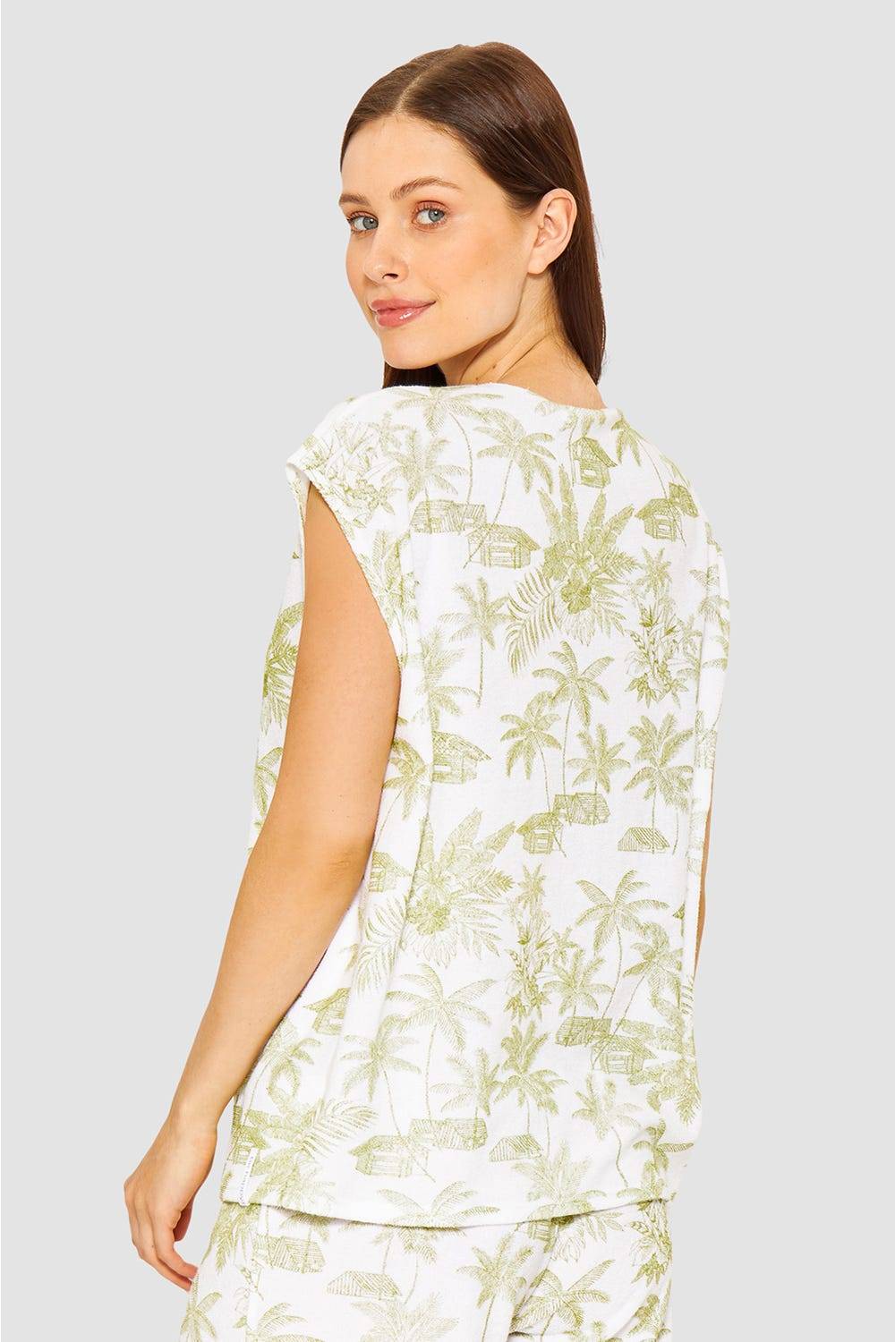 Rösch Frottee-Shirt im Palmenprint Baumwolle/Polyester Sonderangebot