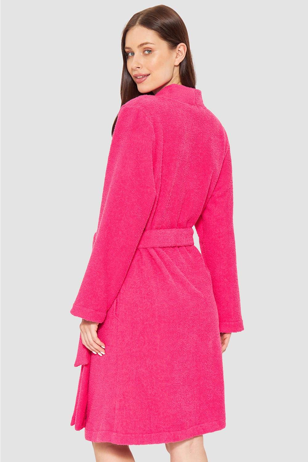 Rösch Bademantel aus Frottee Pink Baumwolle/Polyester Versandkostenfrei