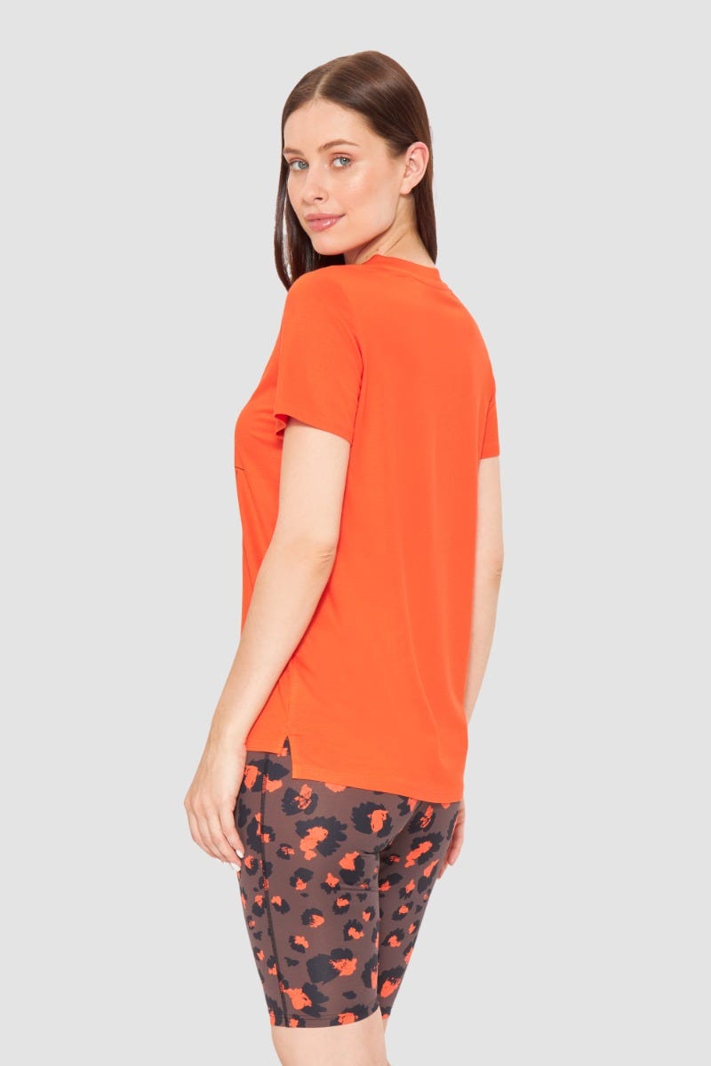 Rösch Y.U Yoga T-Shirt mit Motivdruck Orange Sport Mix &amp; Match Baumwolle/Elasthan Preisnachlass
