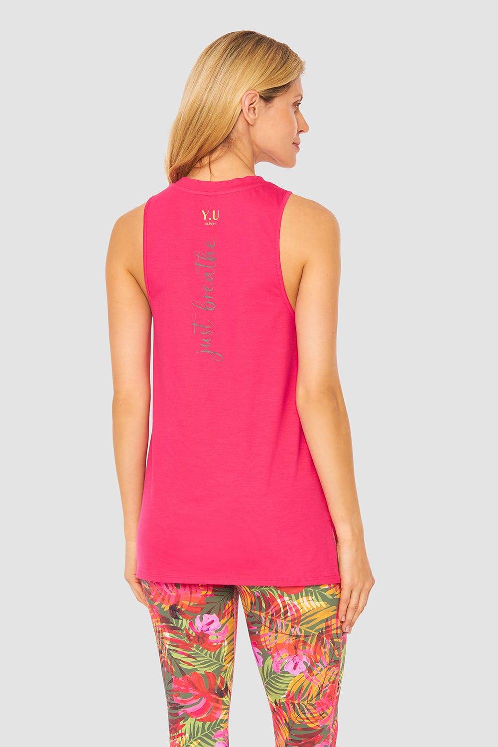 Rösch Y.U Yoga Top mit Schriftzug „just breathe“ Loungewear Sport Mix &amp; Match Baumwolle/ Elasthan Muttertagsangebot