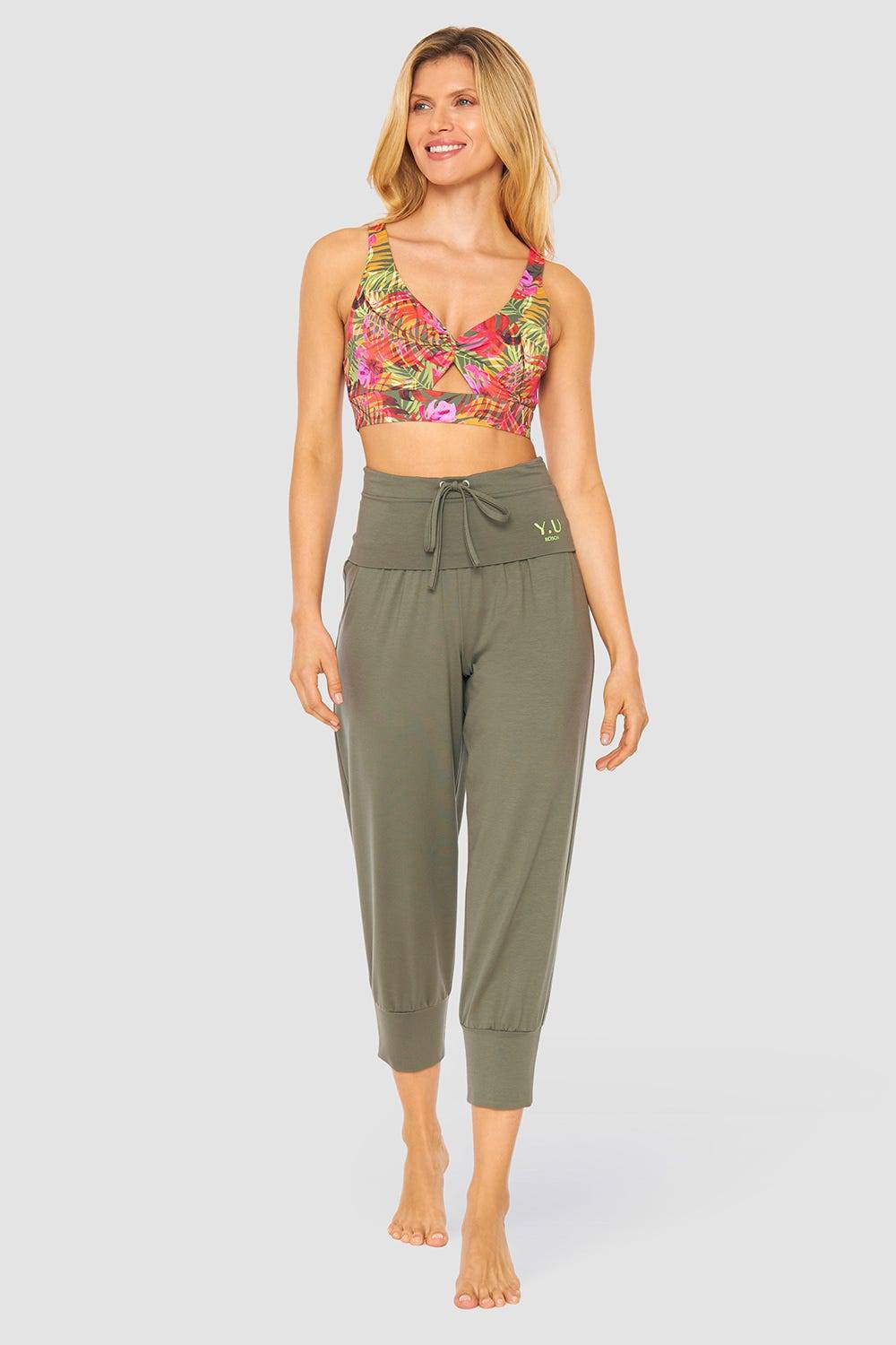 Rösch Y.U Yoga 7/8-Hose im Harem-Stil Loungewear Sport Mix &amp; Match Materialmix Jubiläumsangebot