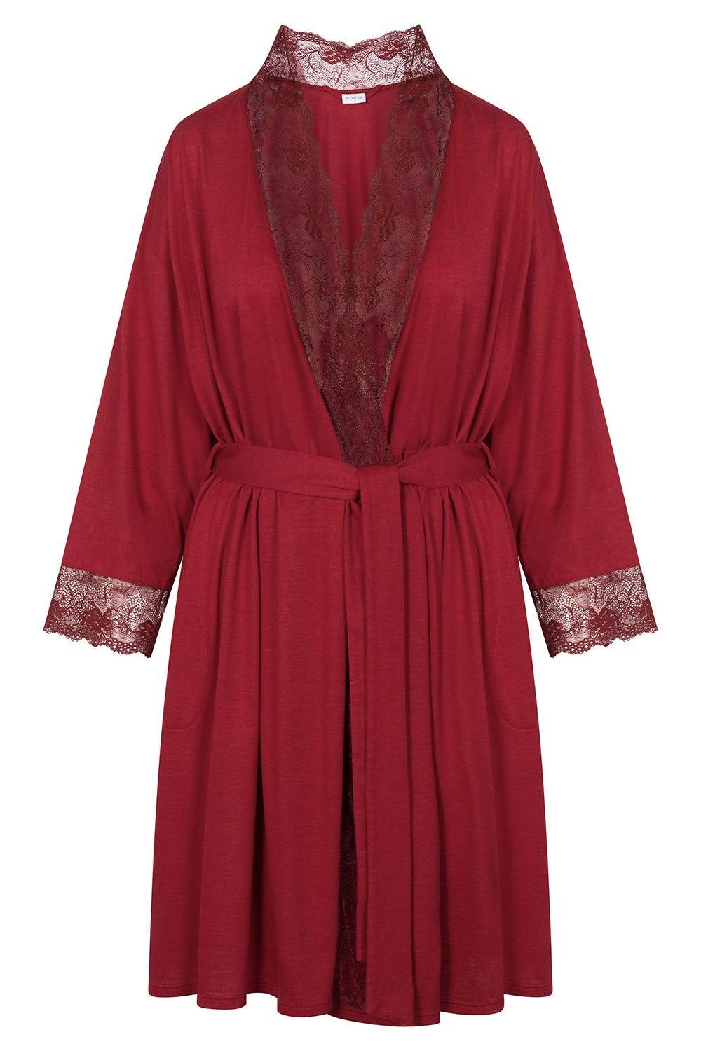 Rösch Wickelmantel mit Spitze Rot Baumwolle/Modal Saisonale Angebote