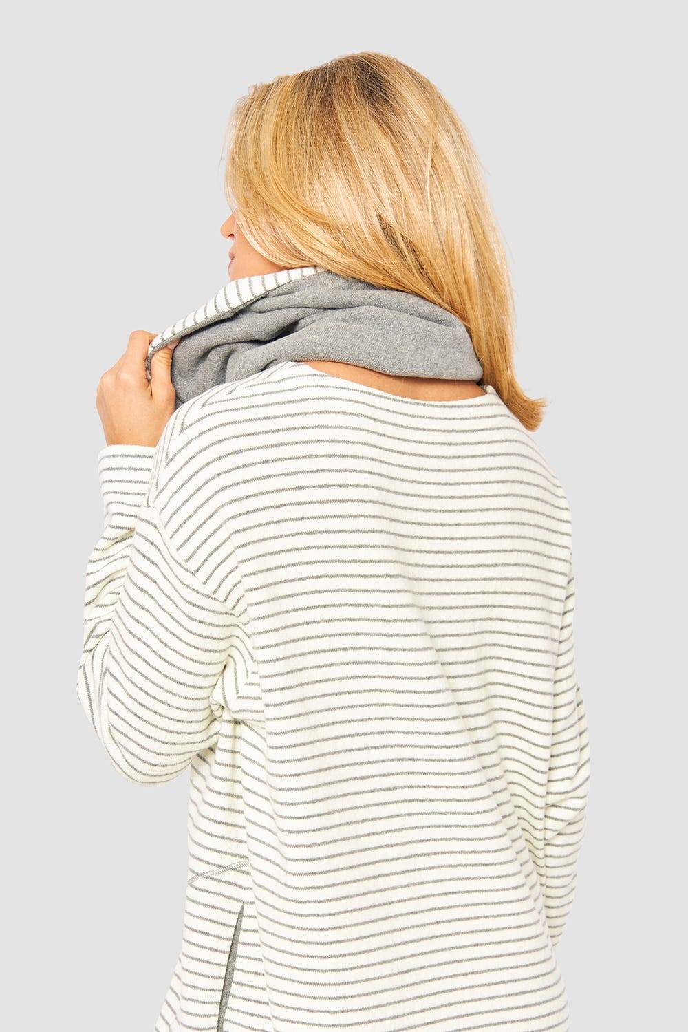 Rösch Rundschal aus Strick Wendbar Loop Materialmix Tägliche Deals