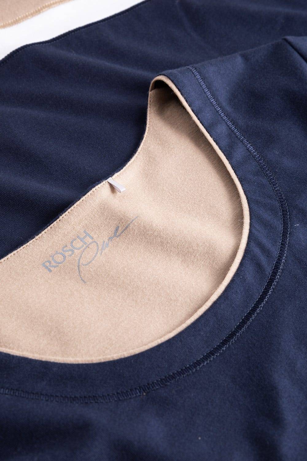 Rösch Shirt in Colorblocking-Optik Dunkelblau Beige Mix &amp; Match Baumwolle/Modal Letzte 2 Tage
