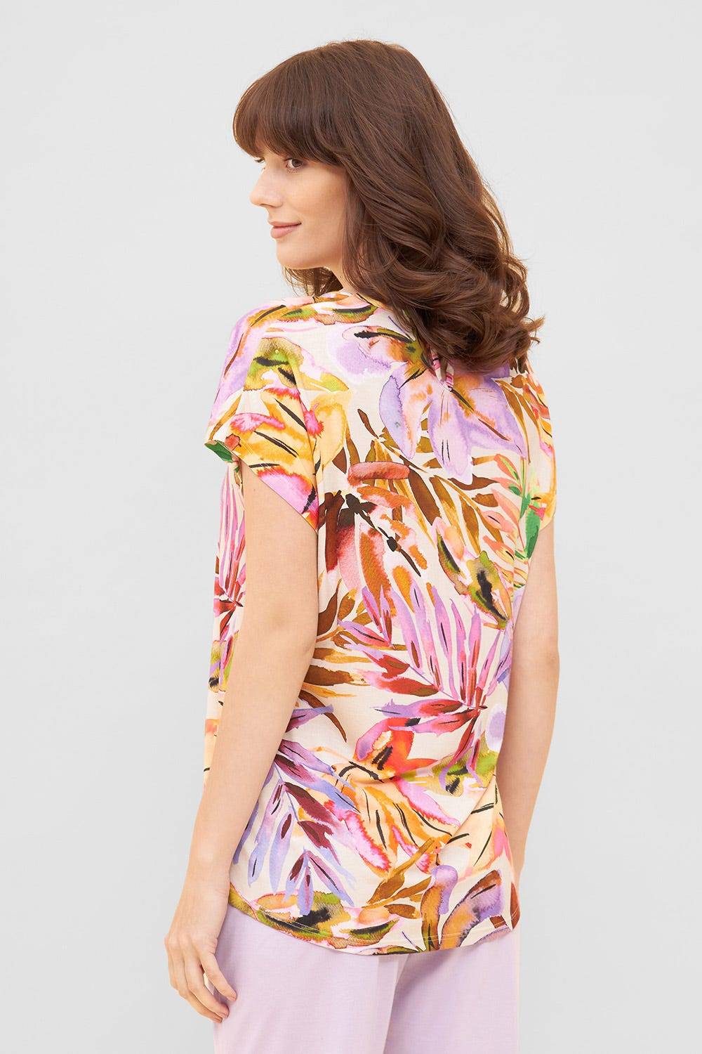 Rösch Shirt im fröhlichen Blätter-Druck Bunt Sommer Mix &amp; Match Viskose/Elasthan Zeitbegrenzte Promotion